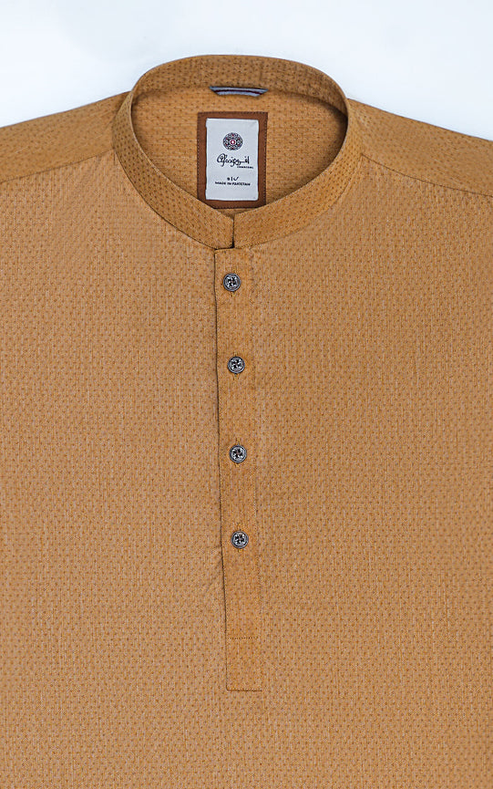 KURTA BAN COLLAR KHAKI
