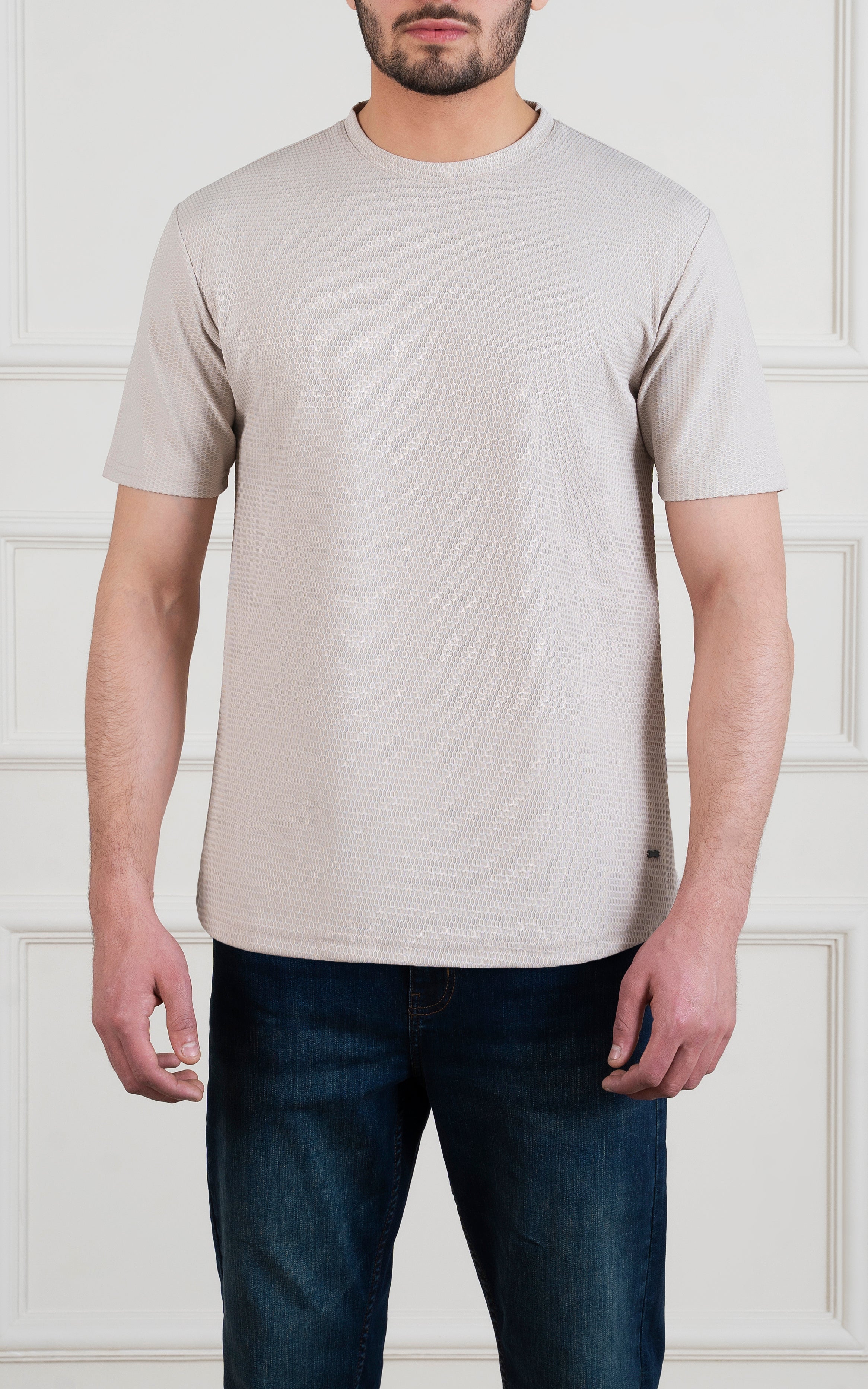 T SHIRT ROUND NECK BEIGE