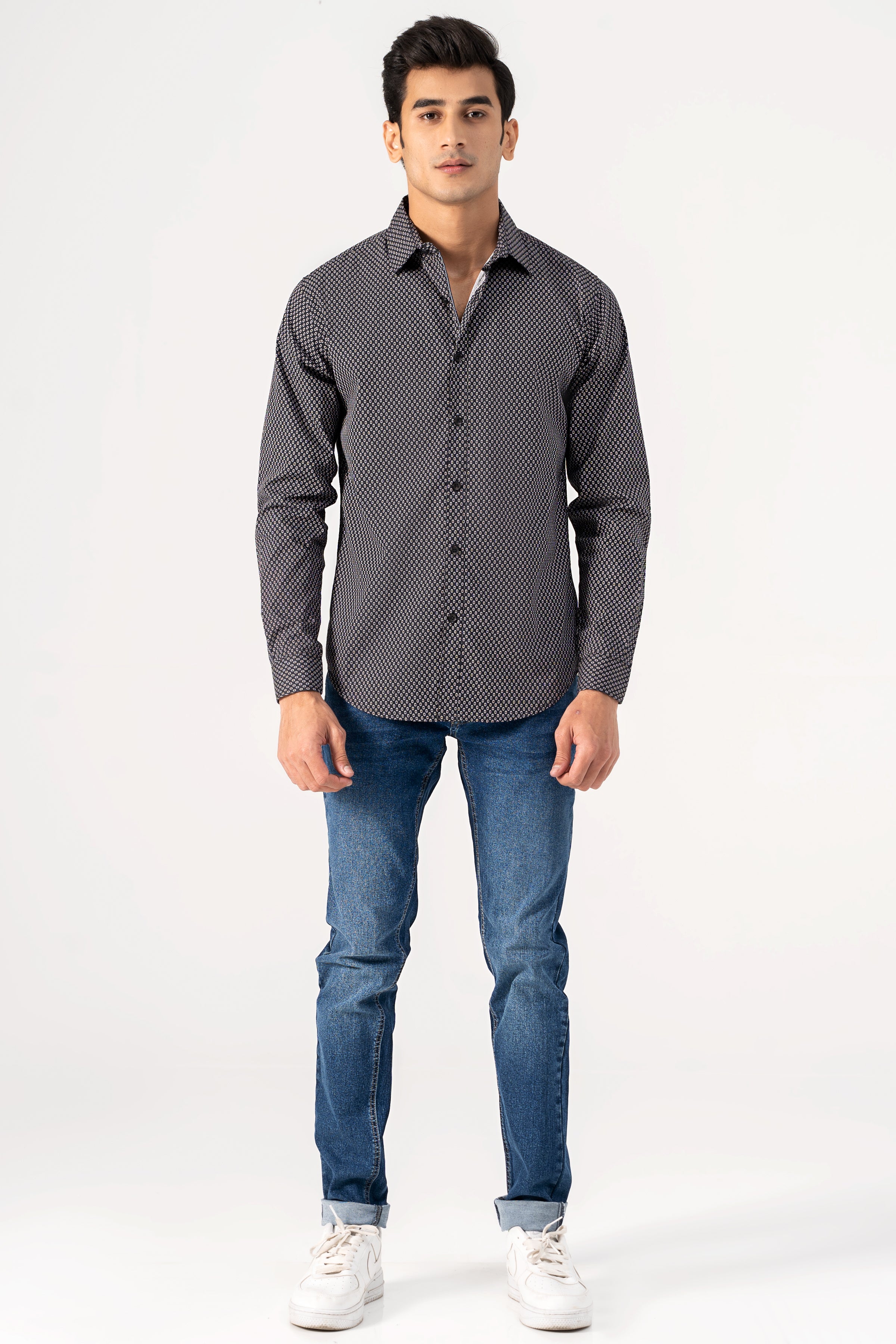 CASUAL SHIRT NAVY PRINTED