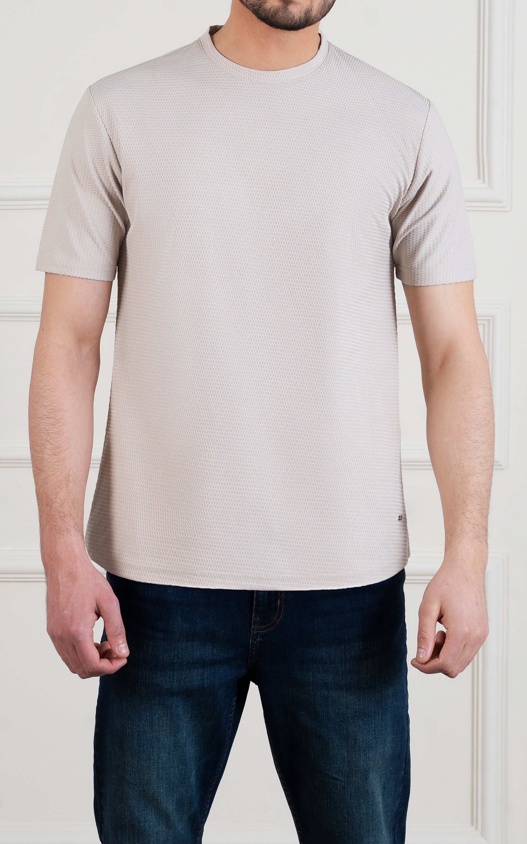 T SHIRT ROUND NECK BEIGE