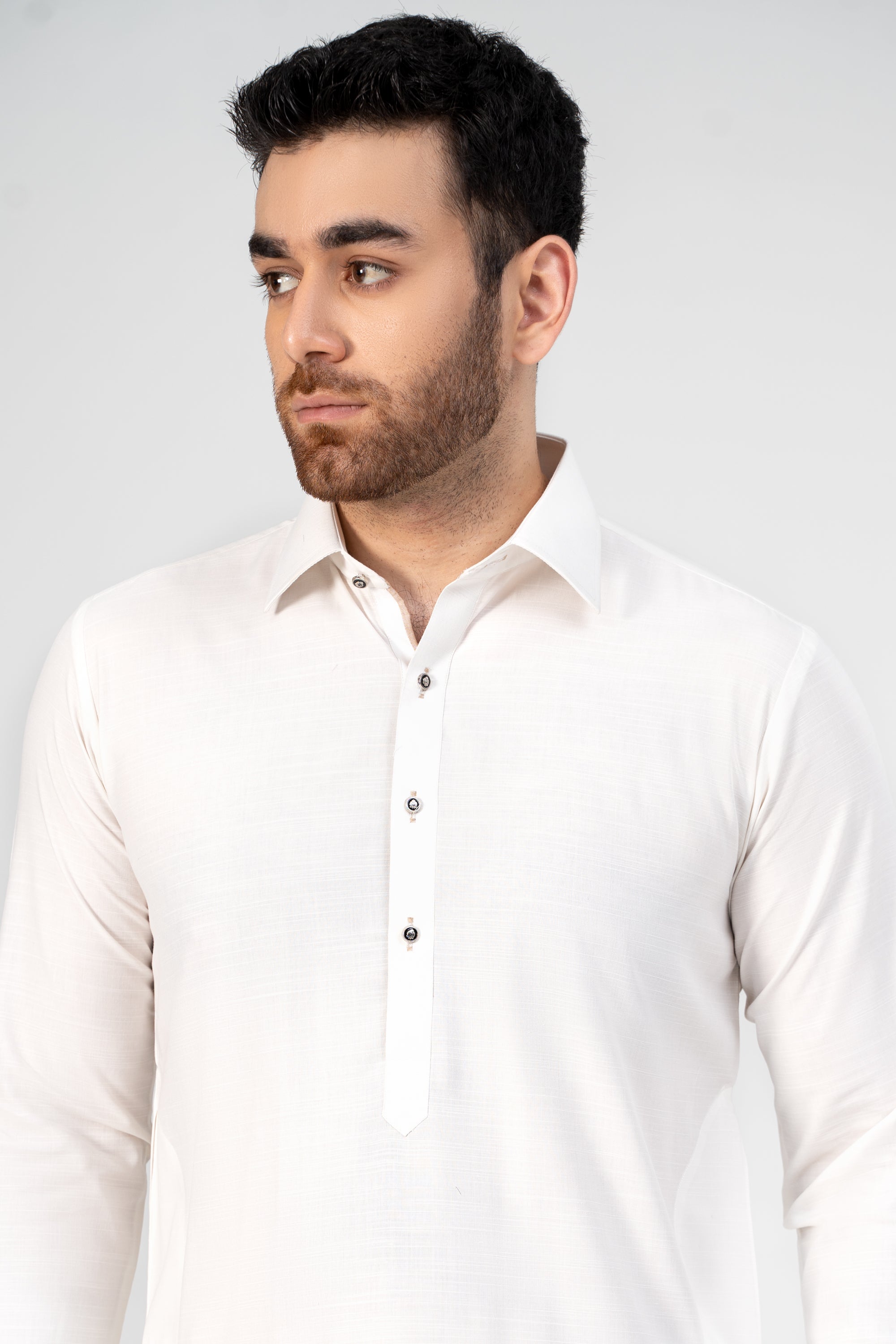 COTTON SLUB KAMEEZ SHALWAR WHITE