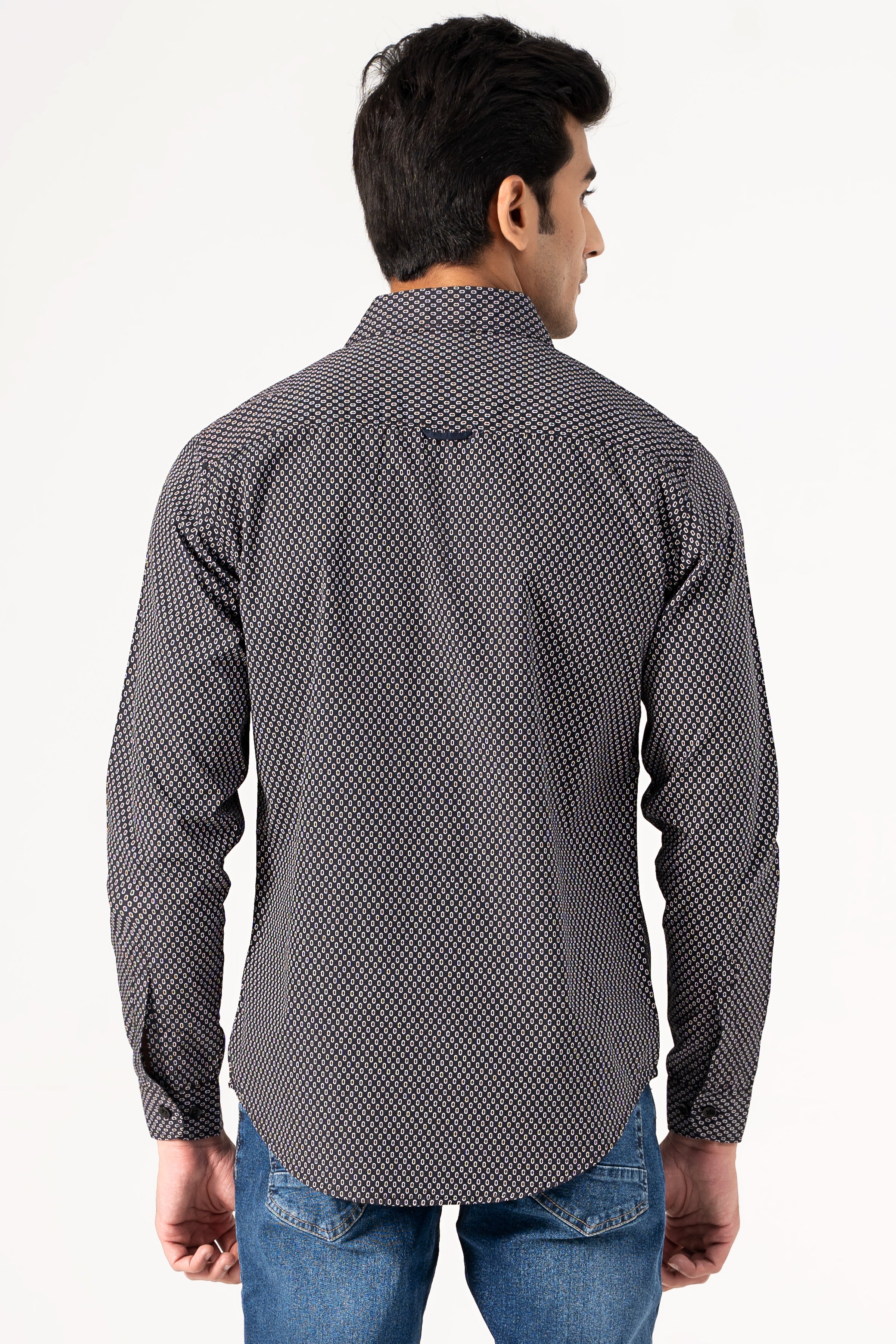 CASUAL SHIRT NAVY PRINTED