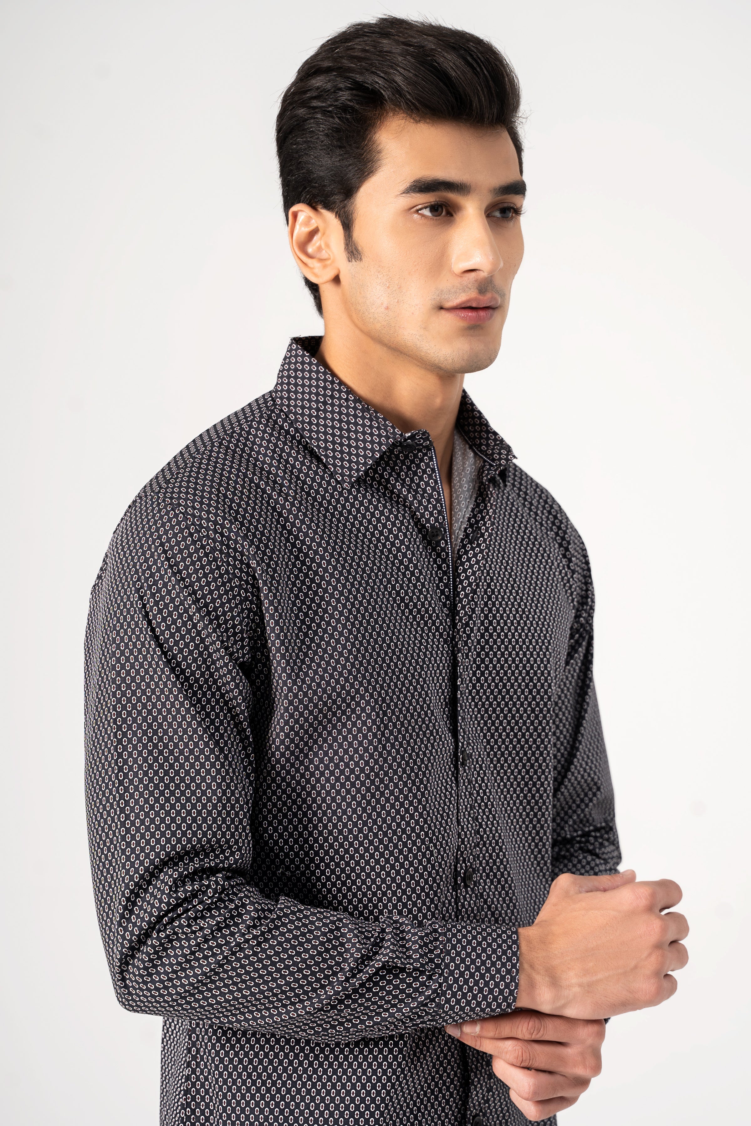 CASUAL SHIRT NAVY PRINTED