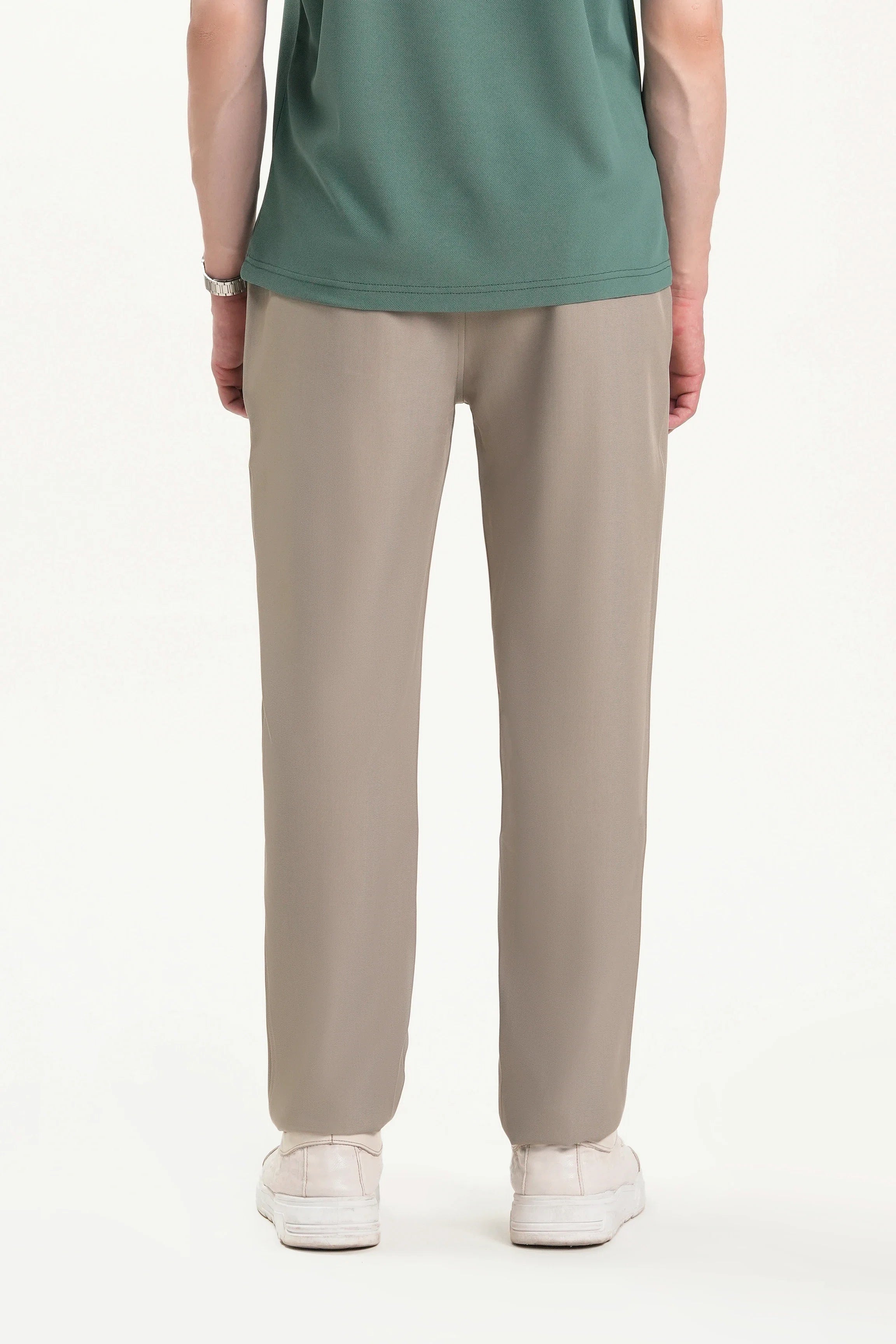 ELASTICATED WAIST CASUAL PANT KHAKI