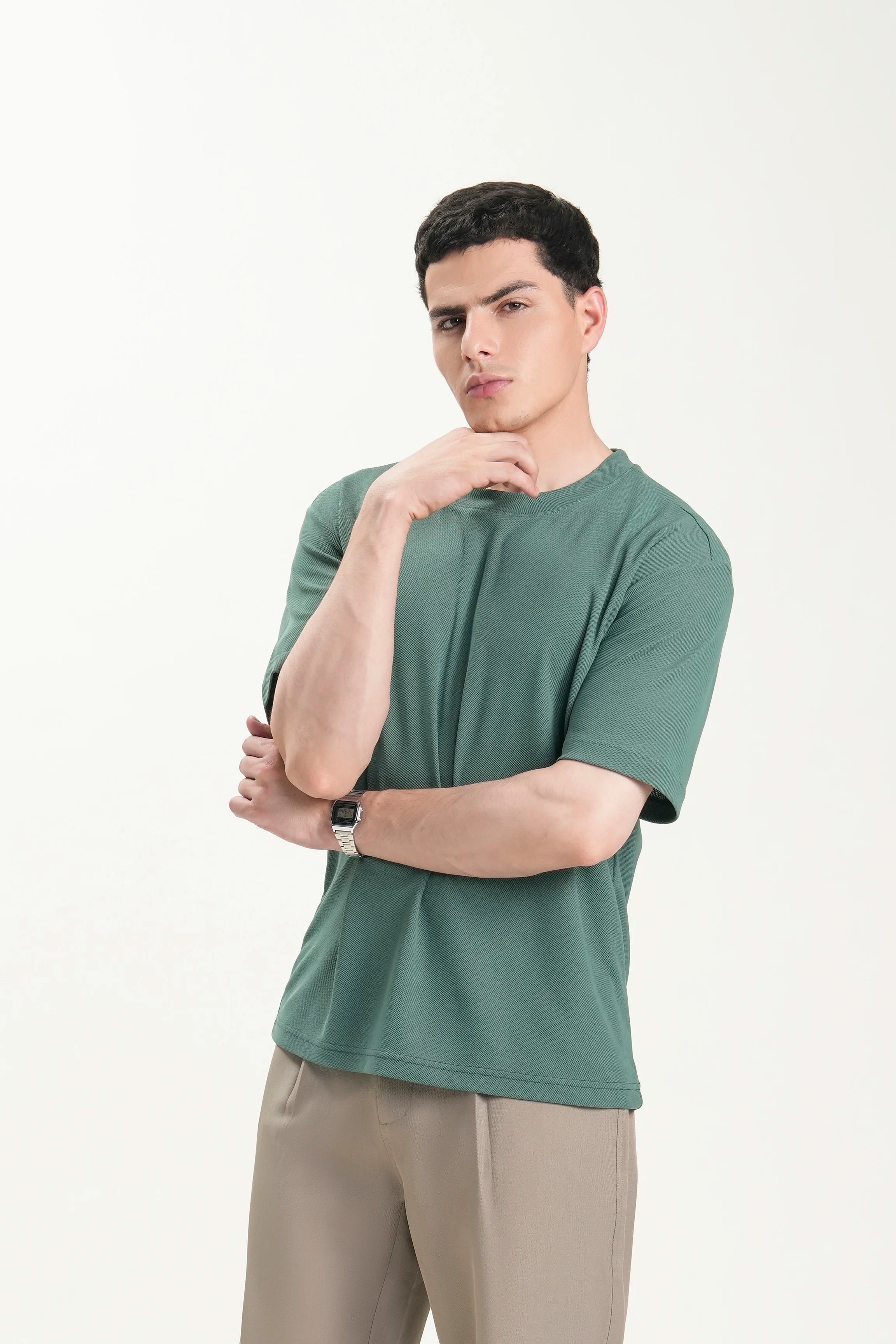 SMART FIT CREW NECK T-SHIRT GREEN