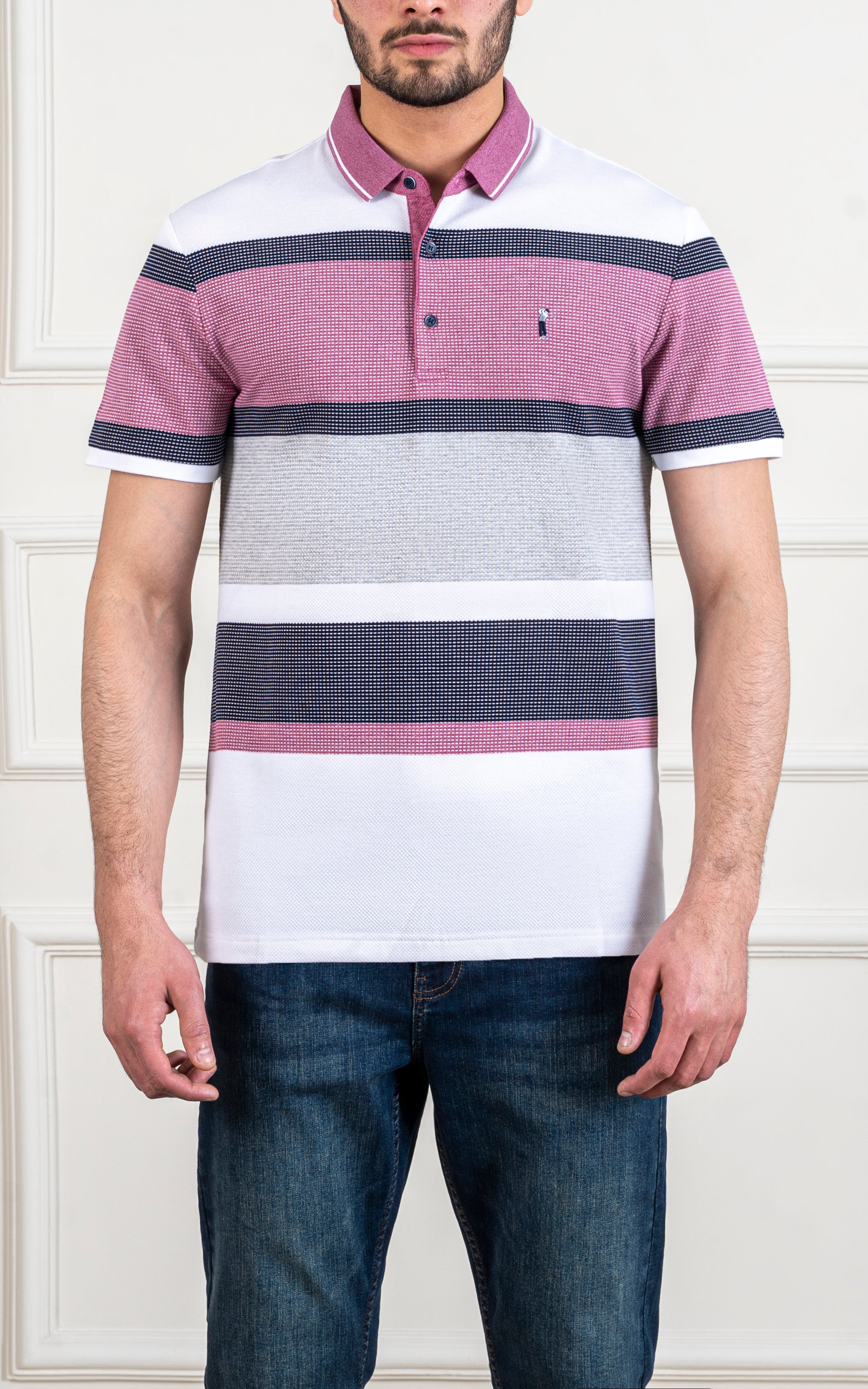 EXECUTIVE POLO WHITE PINK