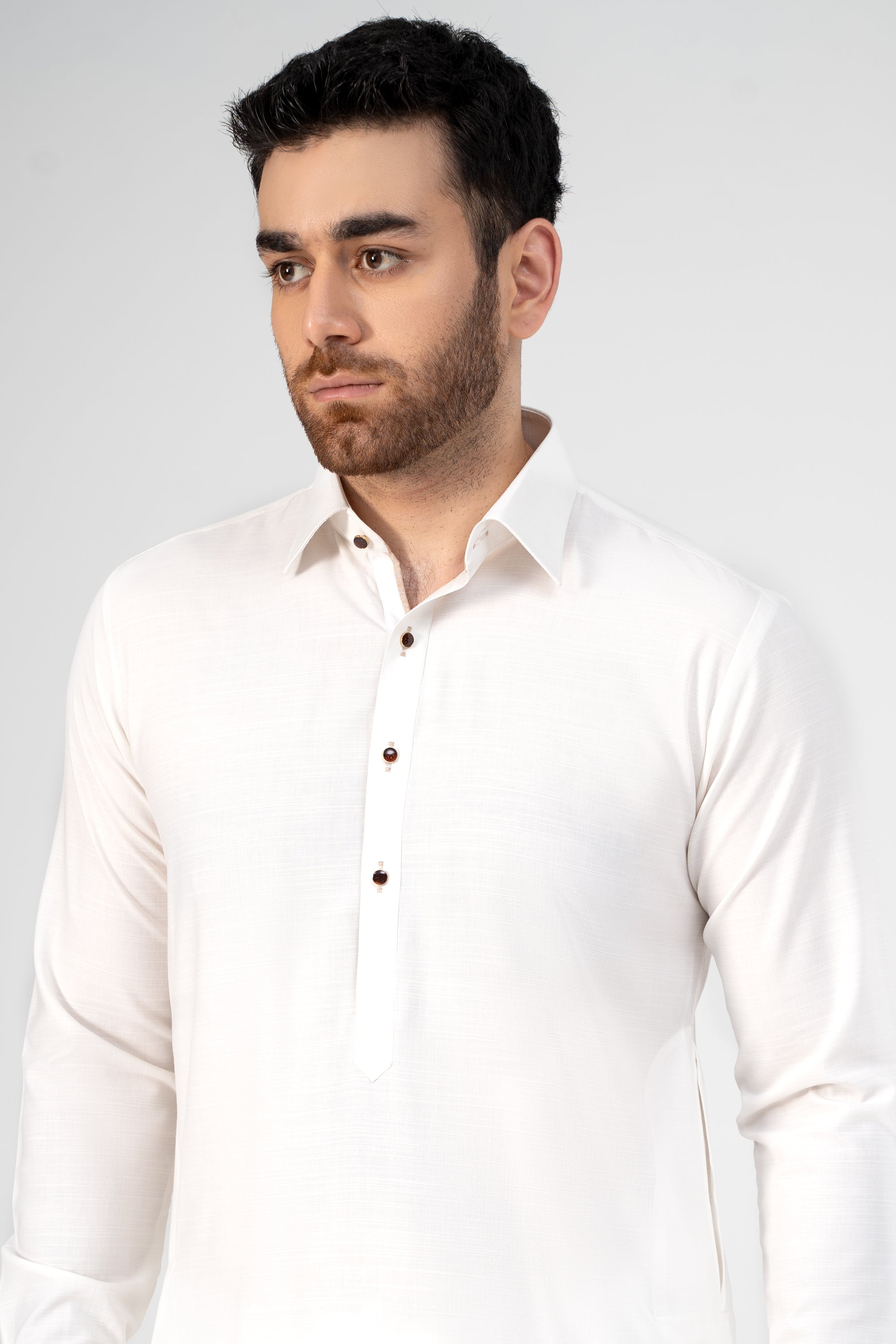 COTTON SLUB KAMEEZ SHALWAR OFF WHITE