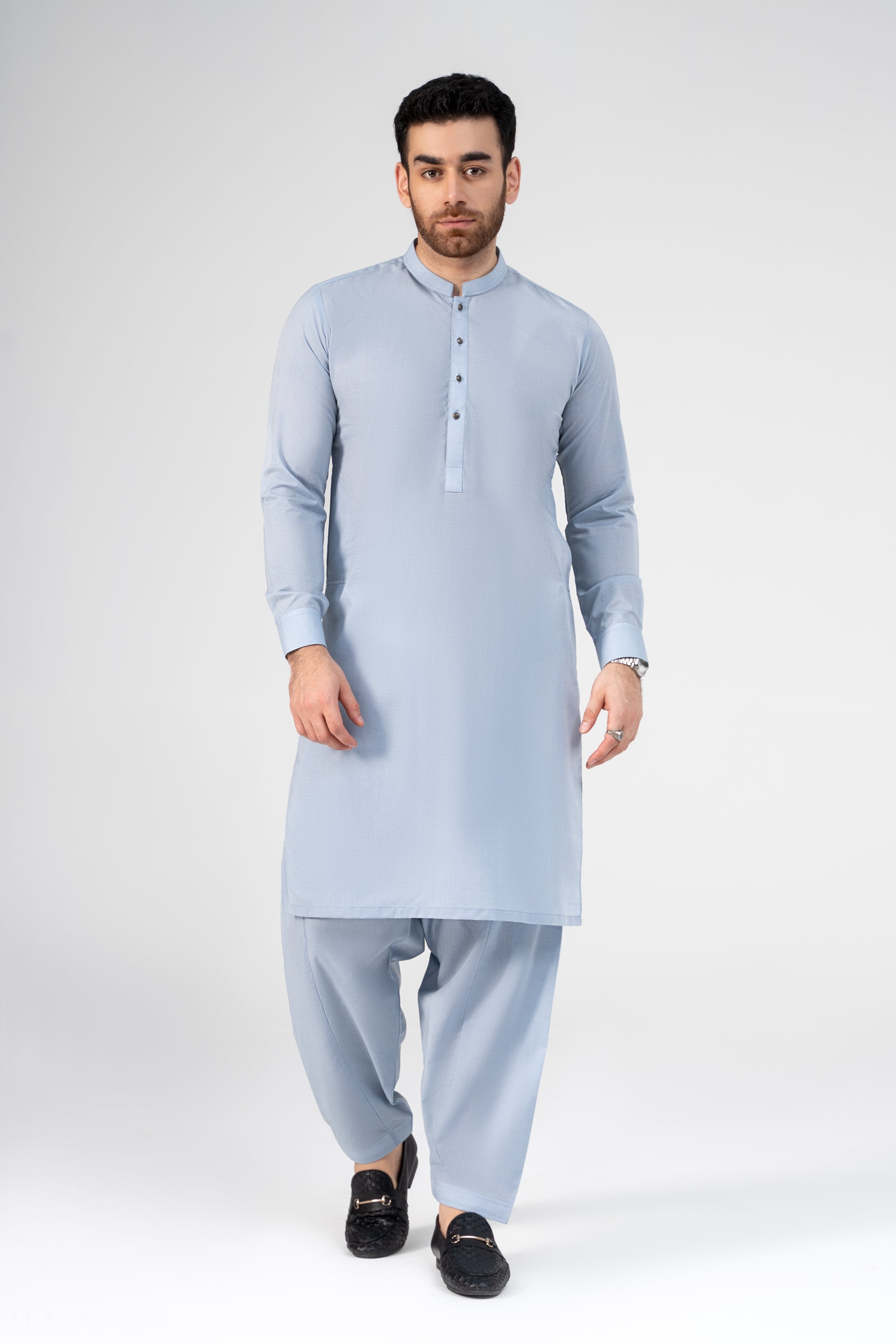 LIQUID AMMONIA PREMIUM BLENDED KAMEEZ SHALWAR SKY BLUE