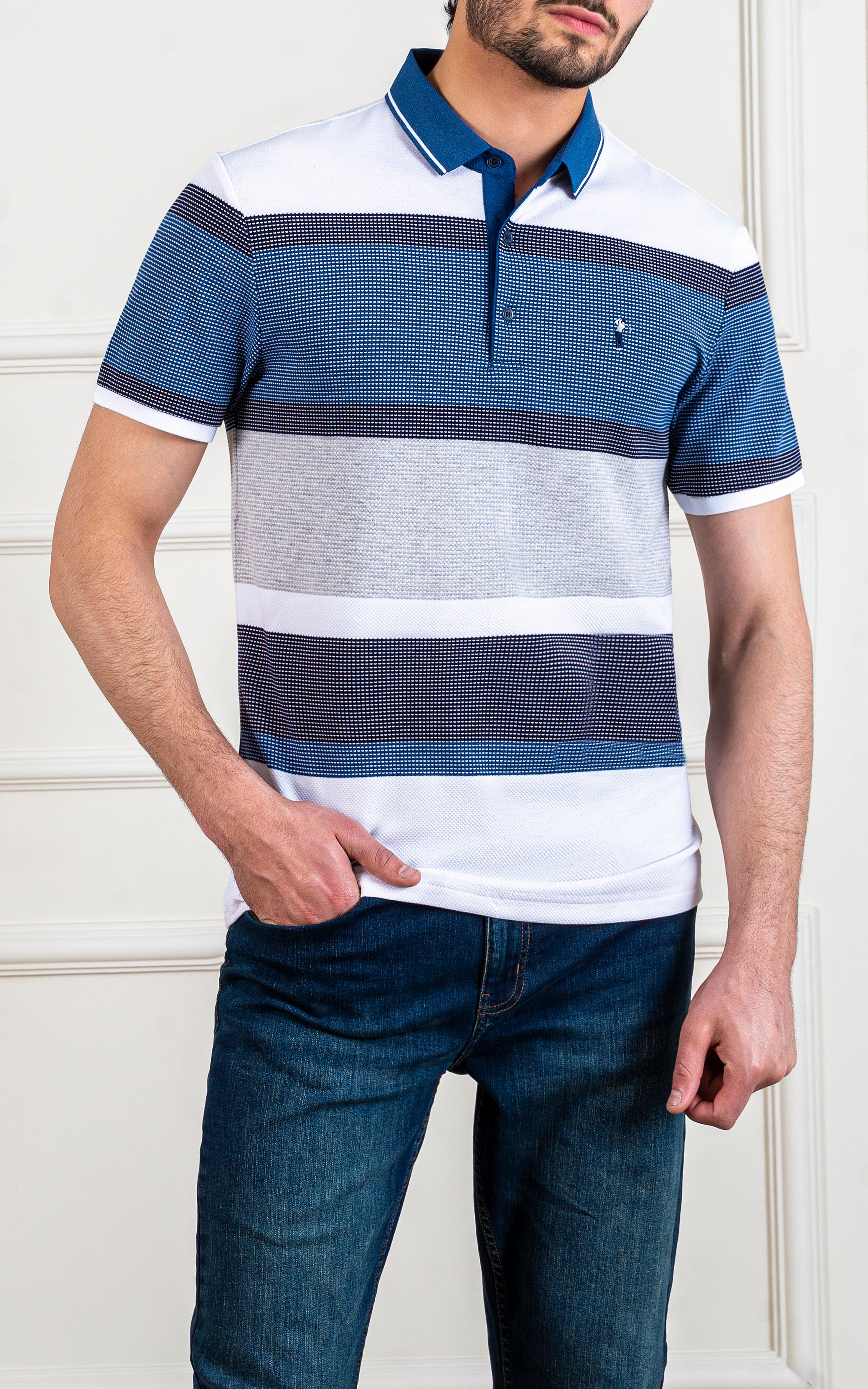 EXECUTIVE POLO WHITE BLUE