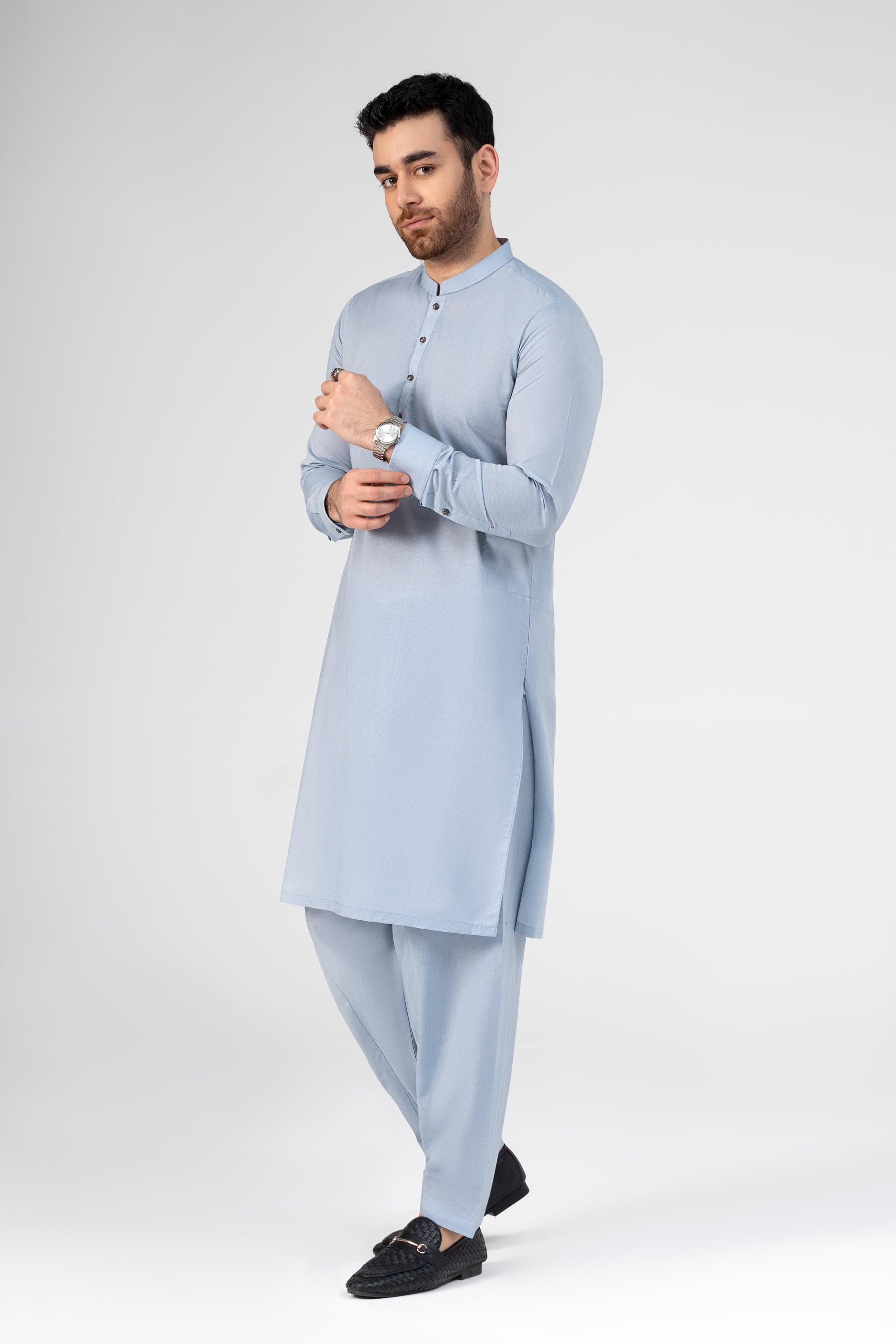 LIQUID AMMONIA PREMIUM BLENDED KAMEEZ SHALWAR SKY BLUE