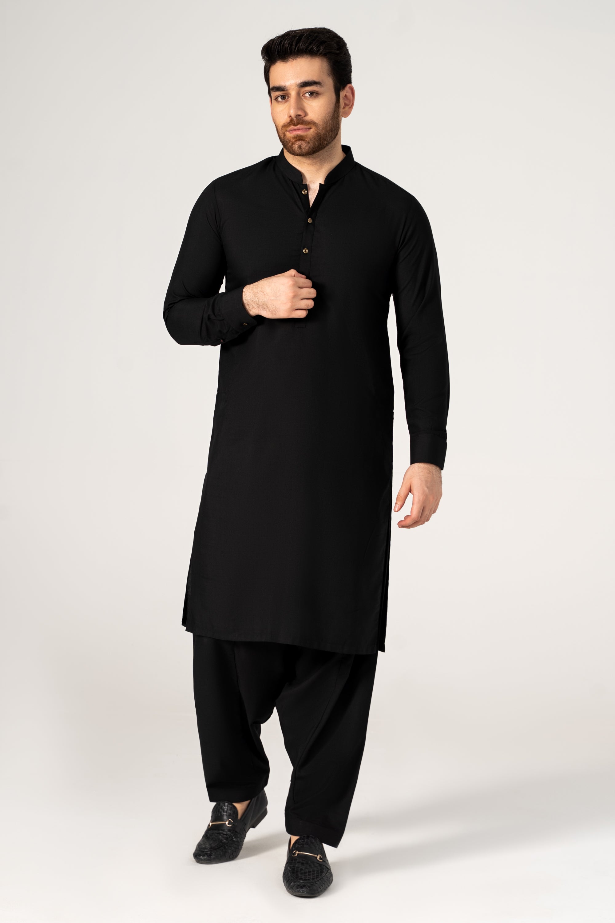 WASH AND WEAR KAMEEZ SHALWAR BLACK