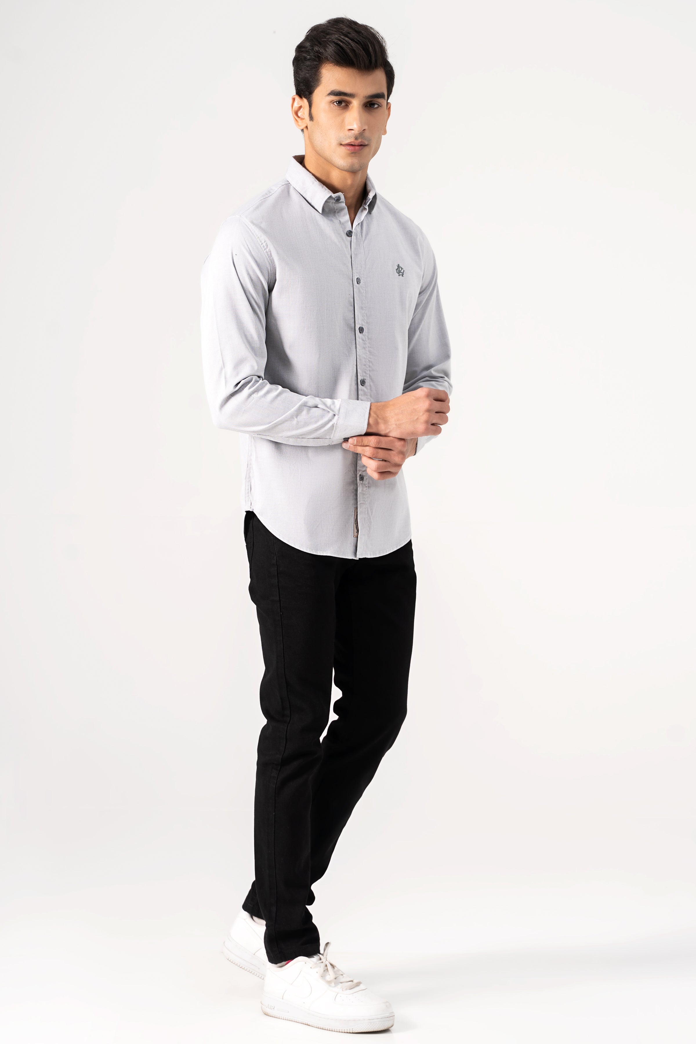 CASUAL SHIRT GREY TEXTURE