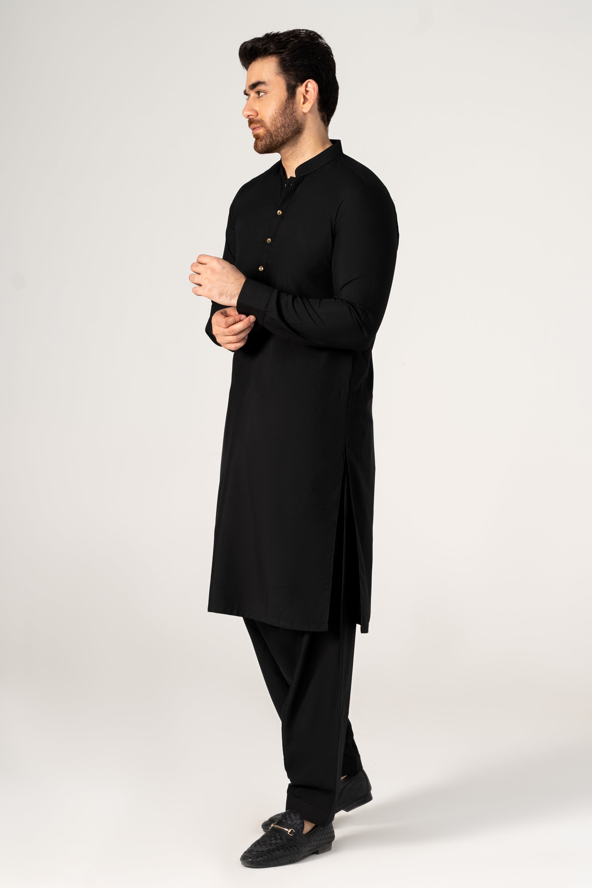WASH AND WEAR KAMEEZ SHALWAR BLACK