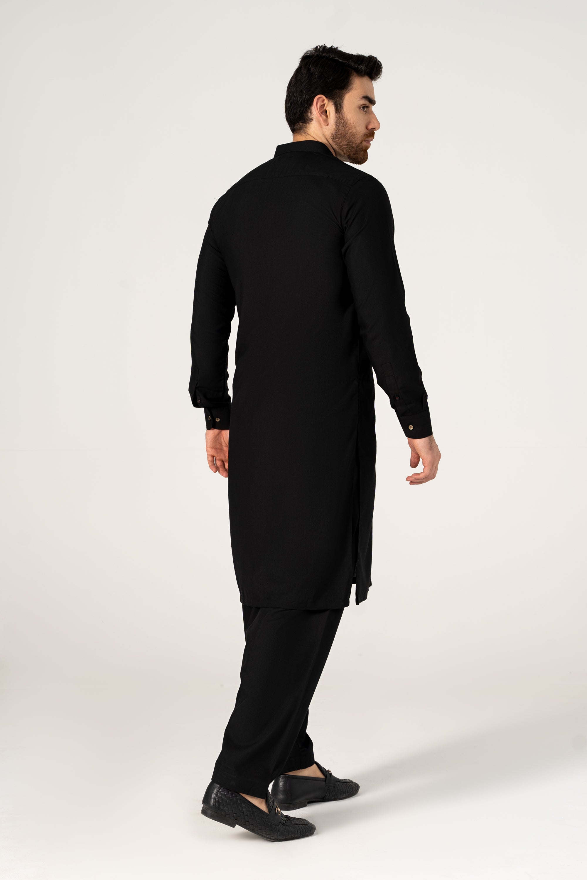 WASH AND WEAR KAMEEZ SHALWAR BLACK