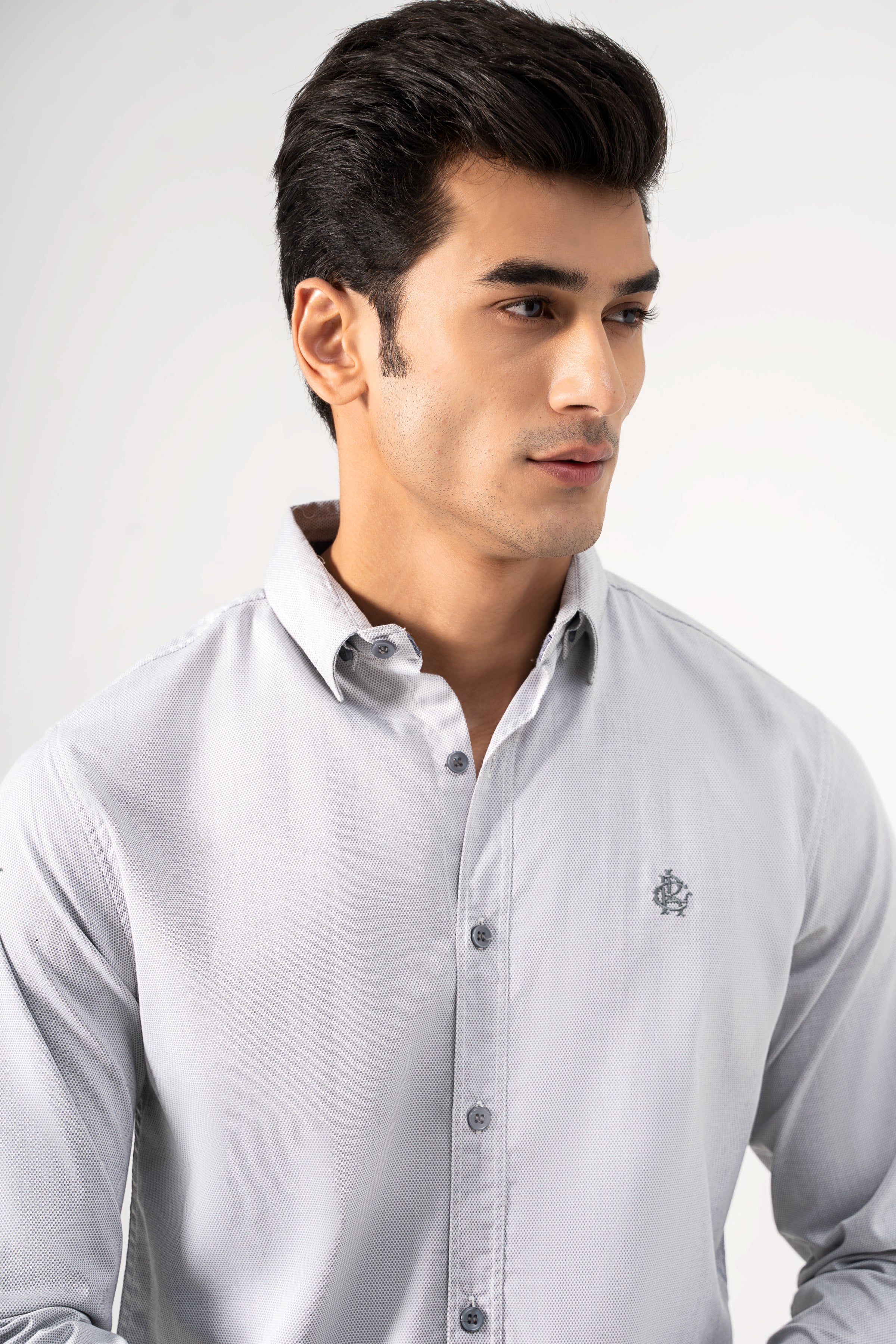 CASUAL SHIRT GREY TEXTURE
