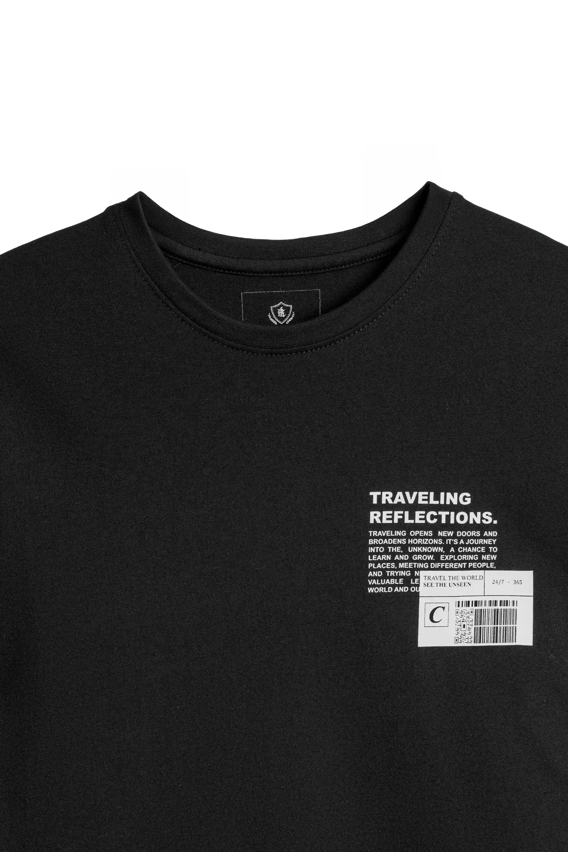 OVERZISE FIT GRAPHIC CREW NECK T SHIRT BLACK