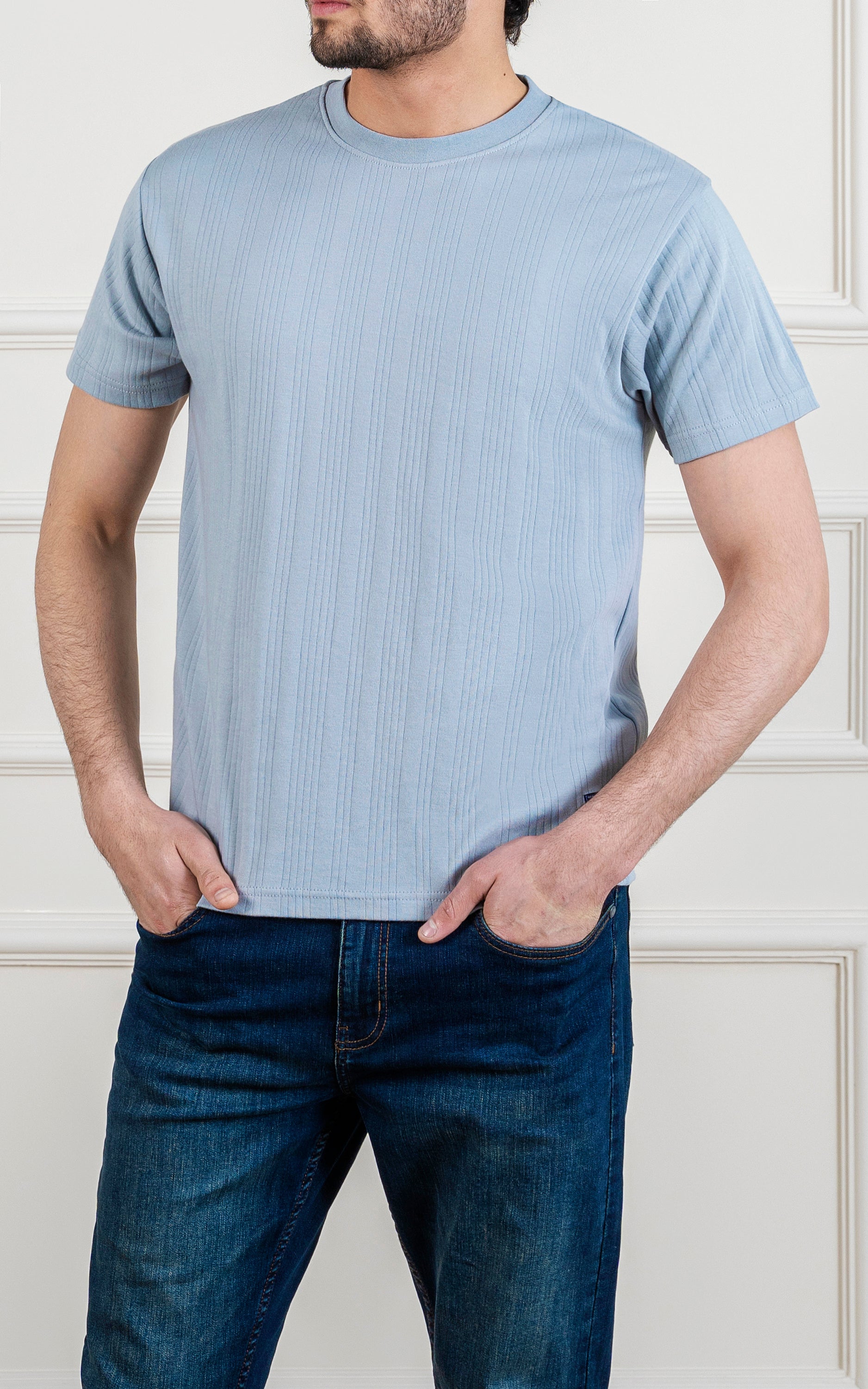 DROP NEEDLE T SHIRT SKY GREY