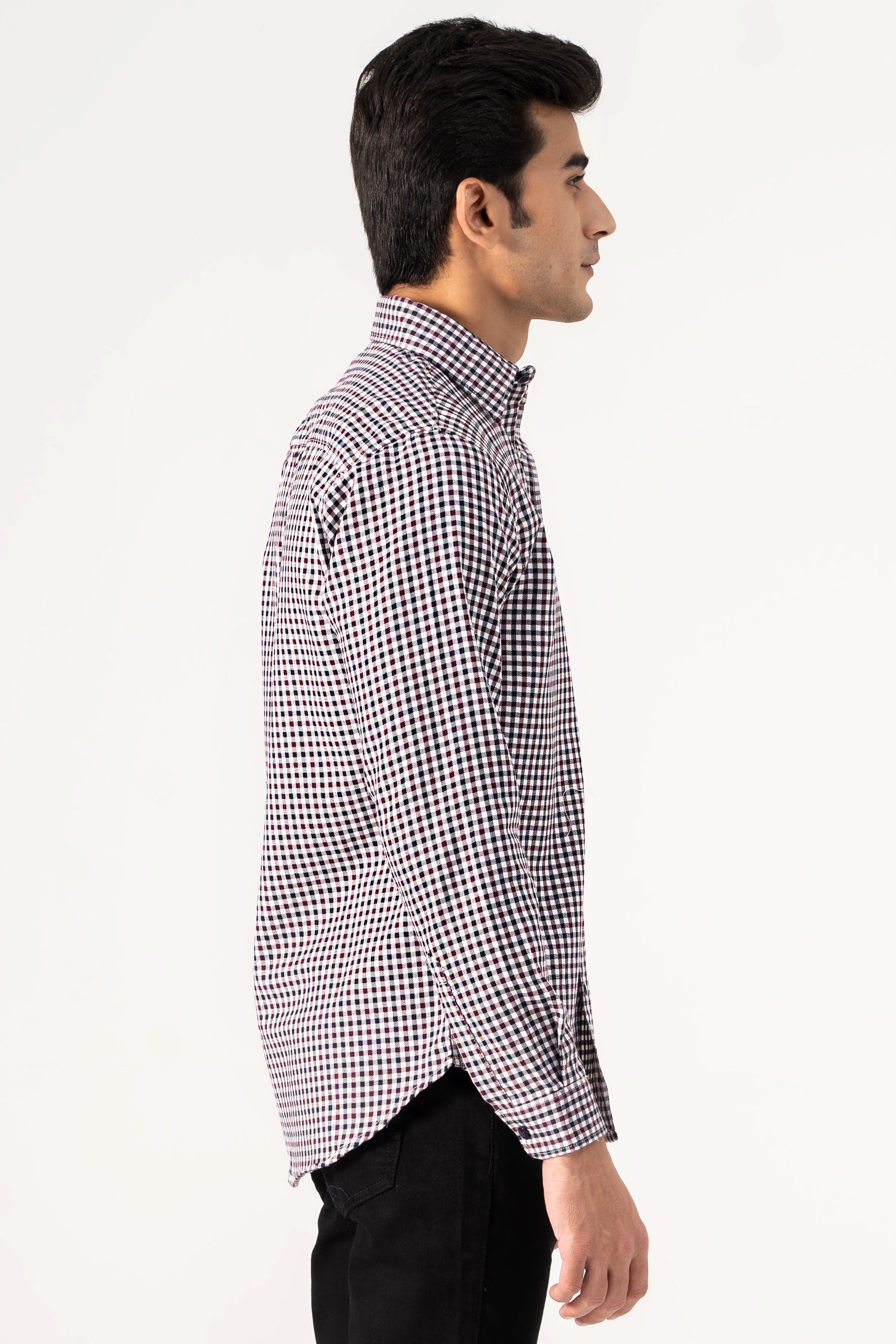 CASUAL SHIRT NAVY MAROON CHECK