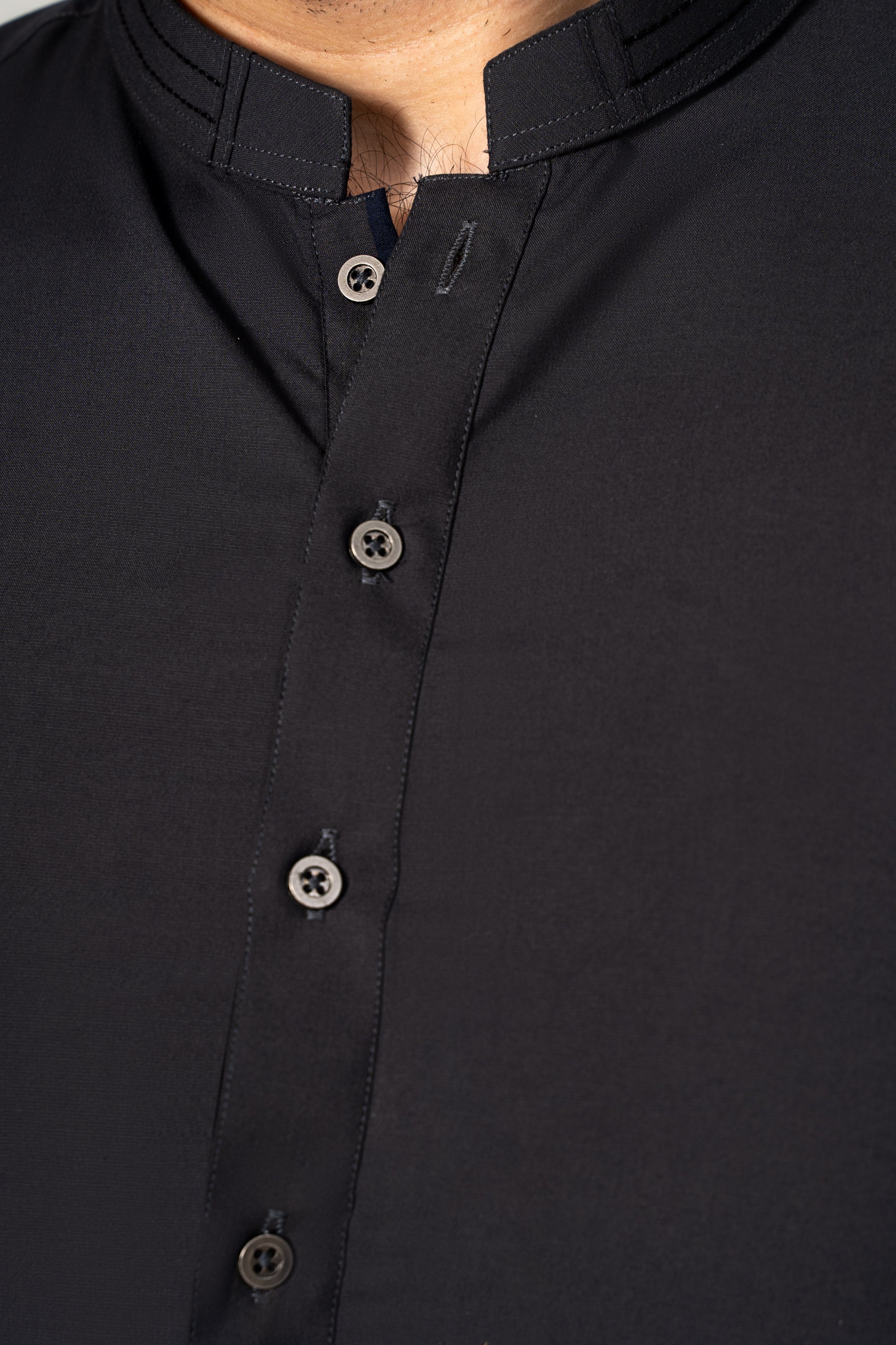 WASH AND WEAR KAMEEZ SHALWAR DARK GREY