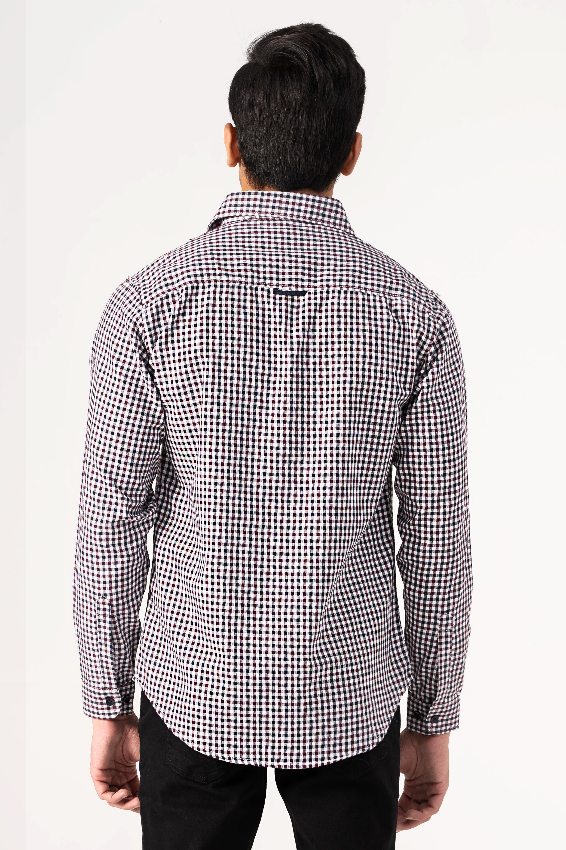 CASUAL SHIRT NAVY MAROON CHECK