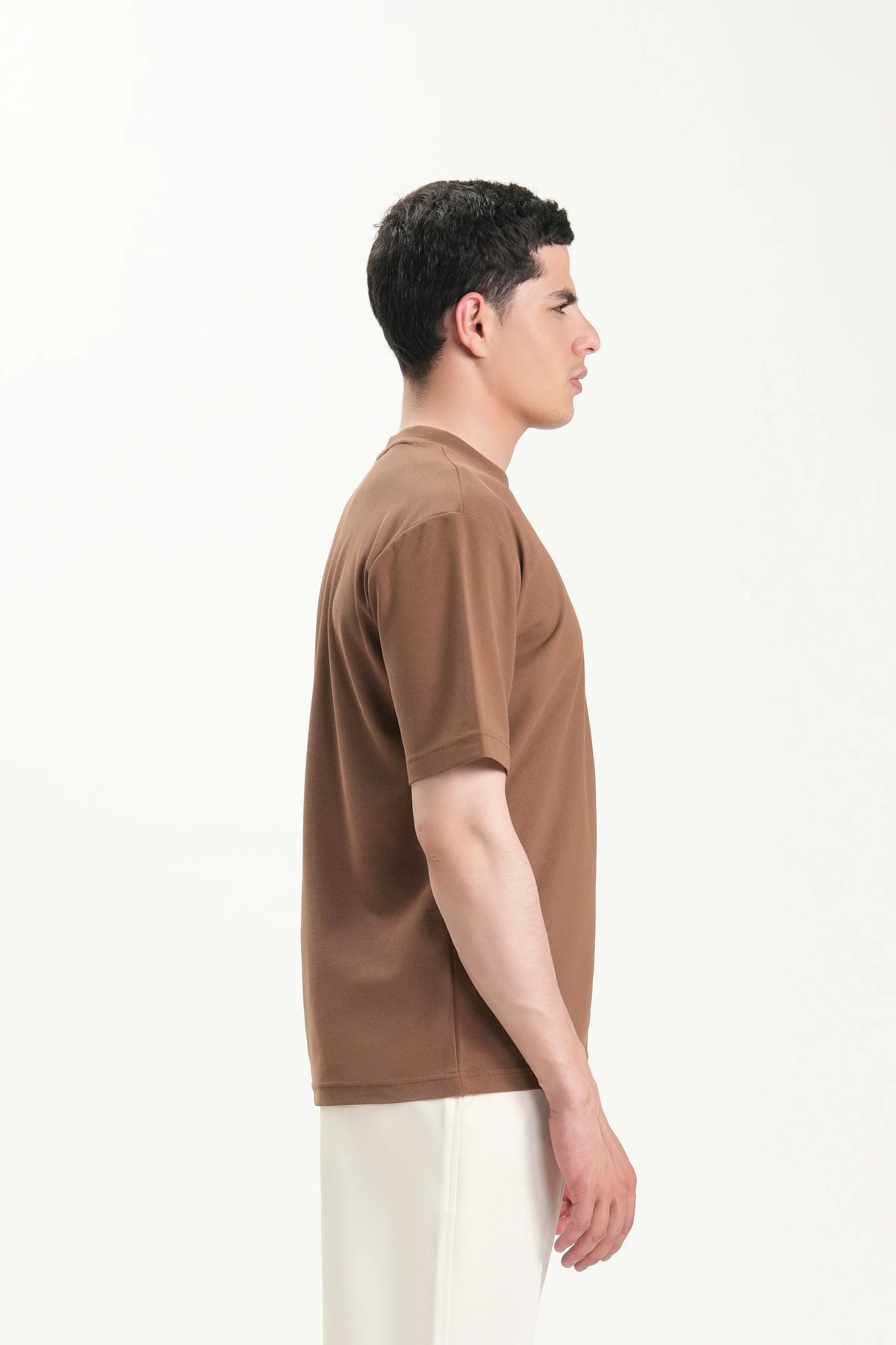 SMART FIT CREW NECK T-SHIRT BROWN
