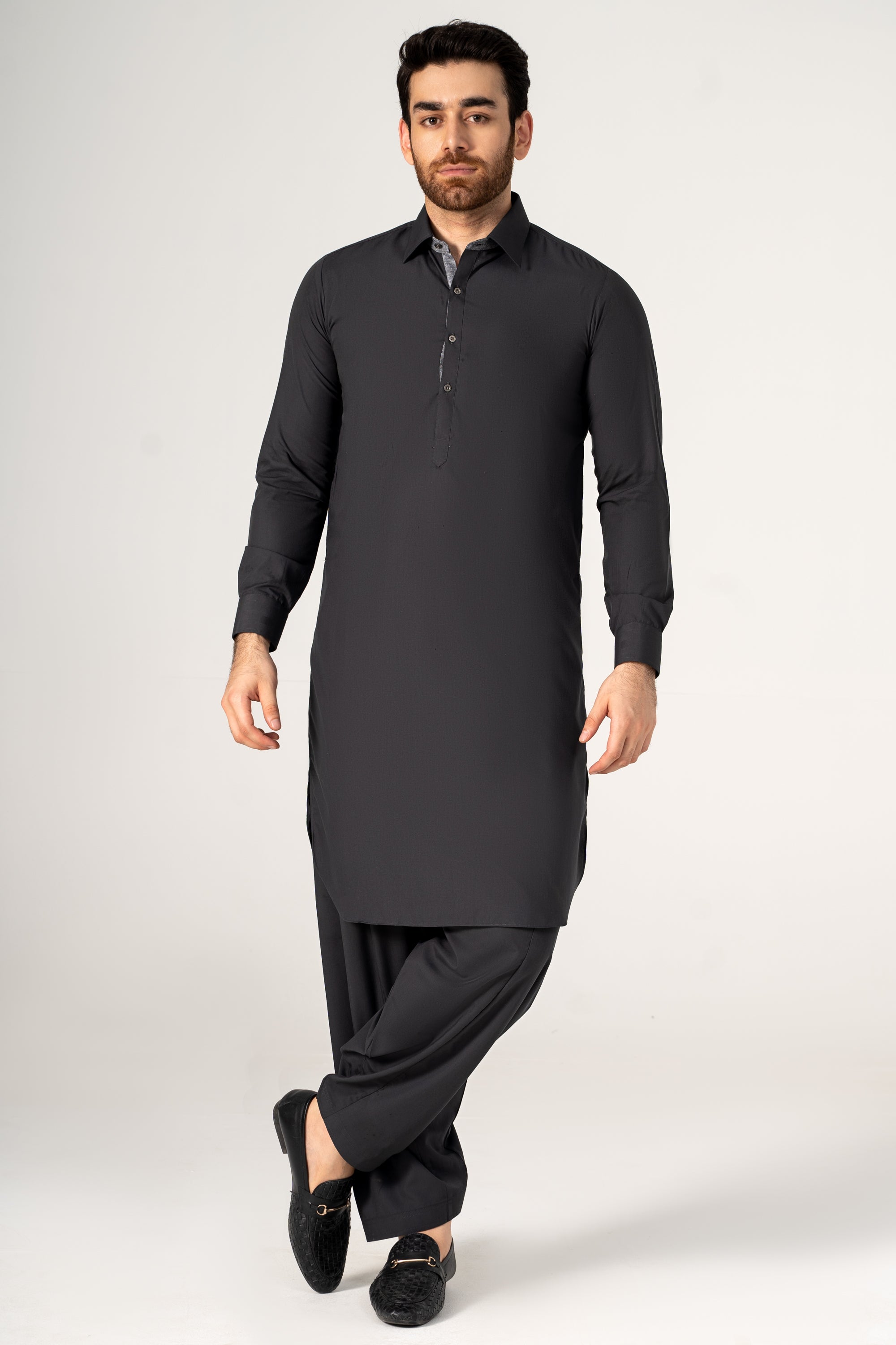 SUPER SOFT BLENDED KAMEEZ SHALWAR CHARCOAL GREY