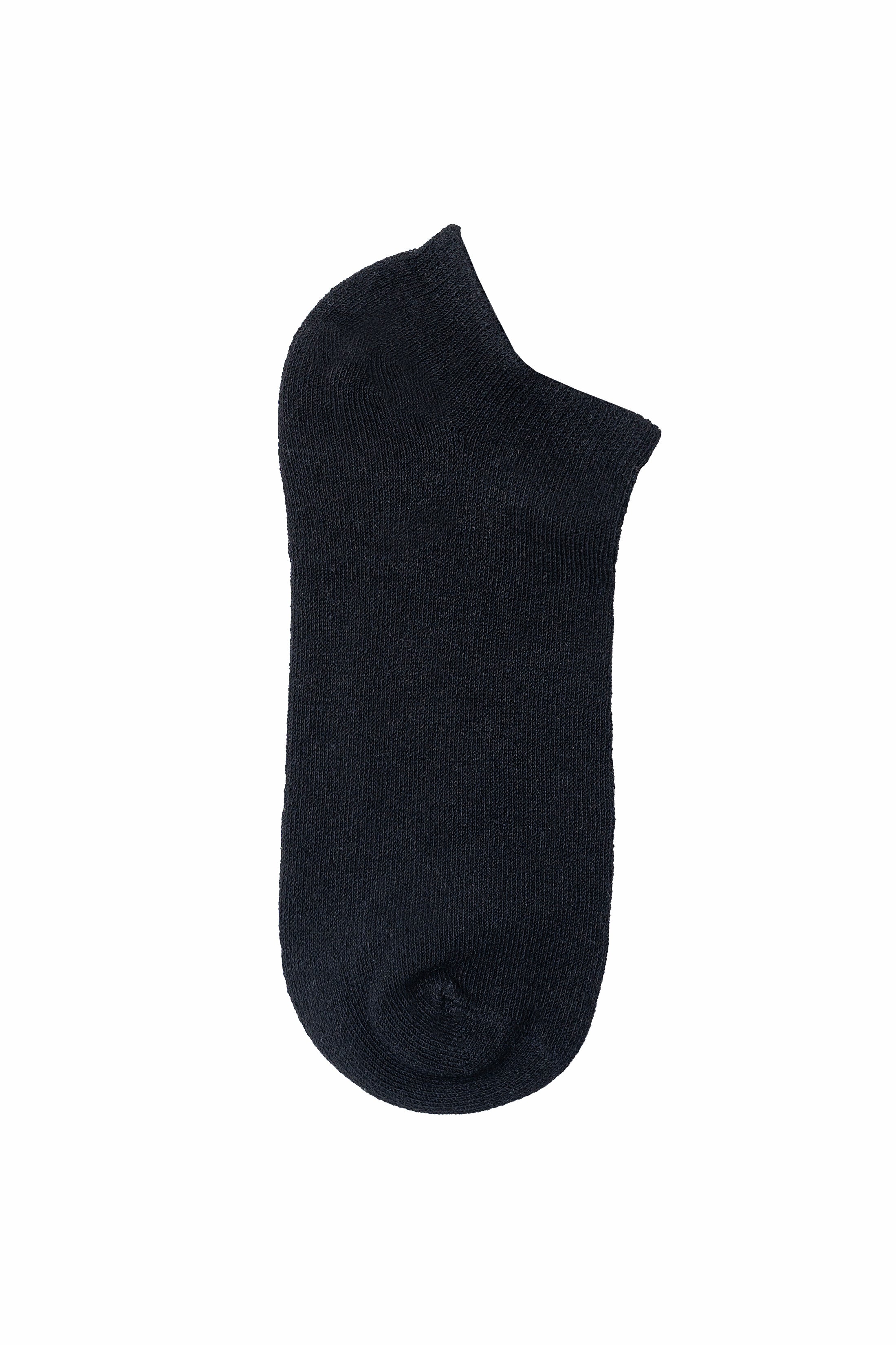 Dark ankle socks with smooth knit and rounded toe