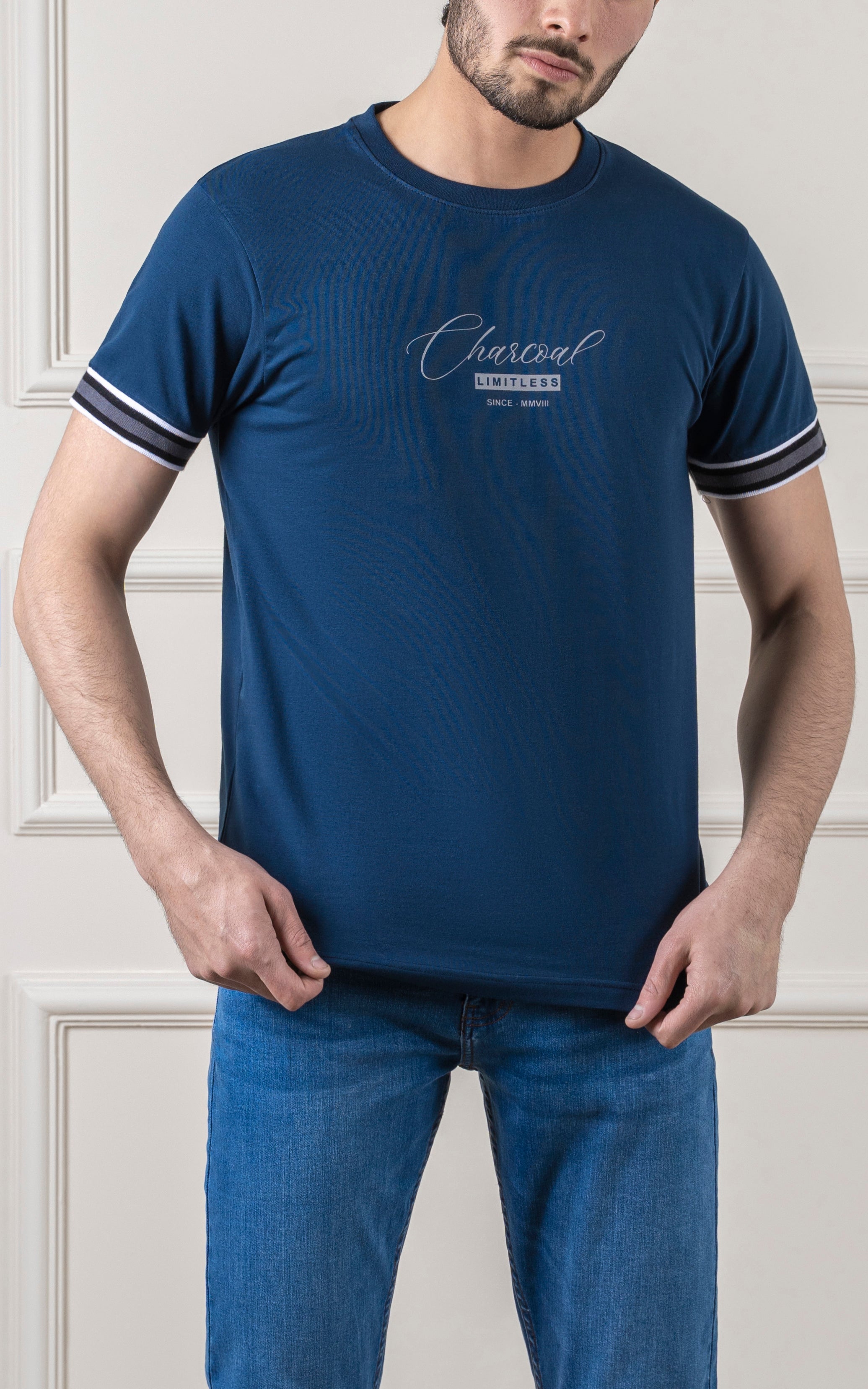 GRAPHIC T SHIRT TEAL BLUE