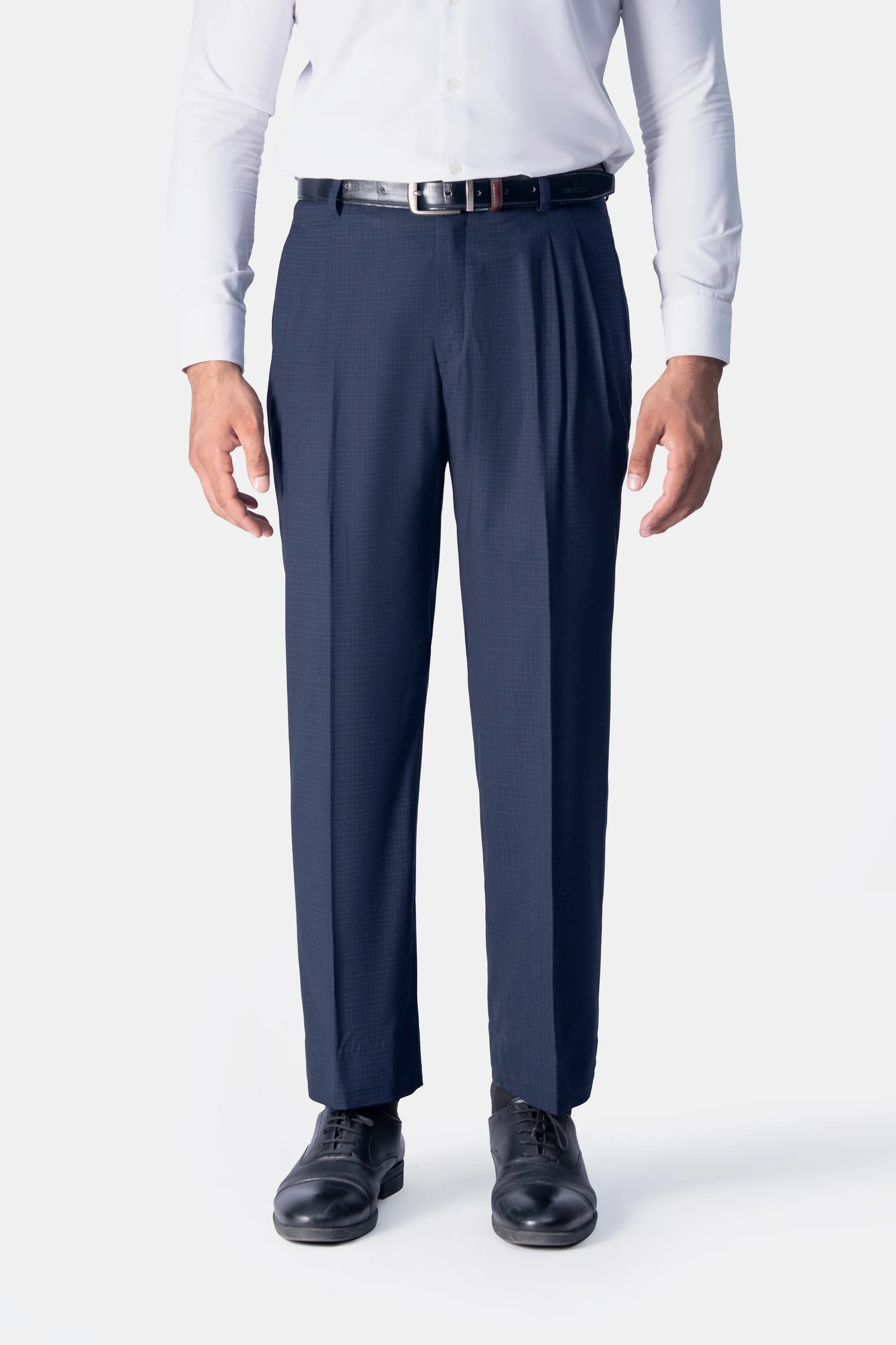 DOUBLE PLEATED PANTS NAVY