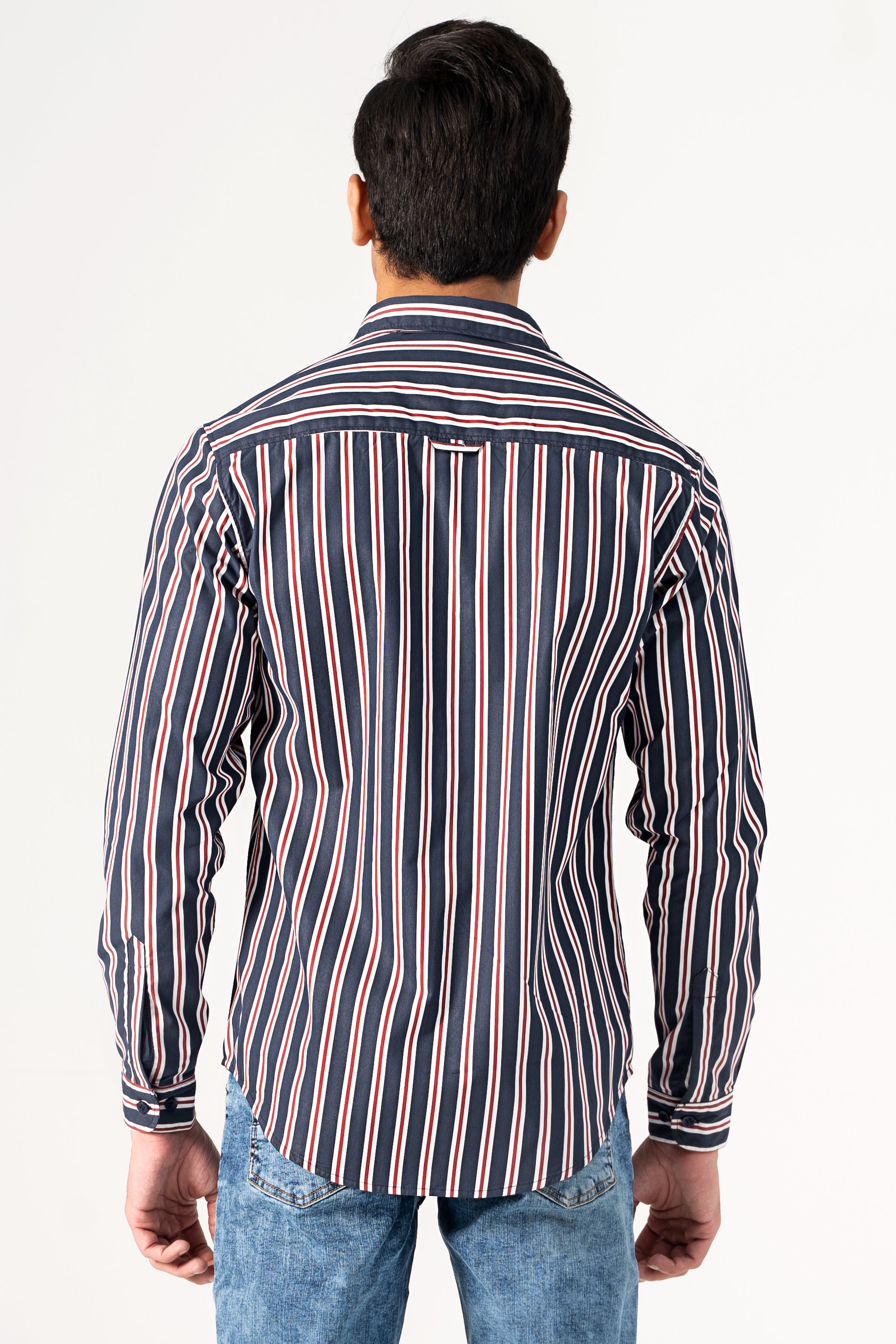 CASUAL SHIRT NAVY STRIPER