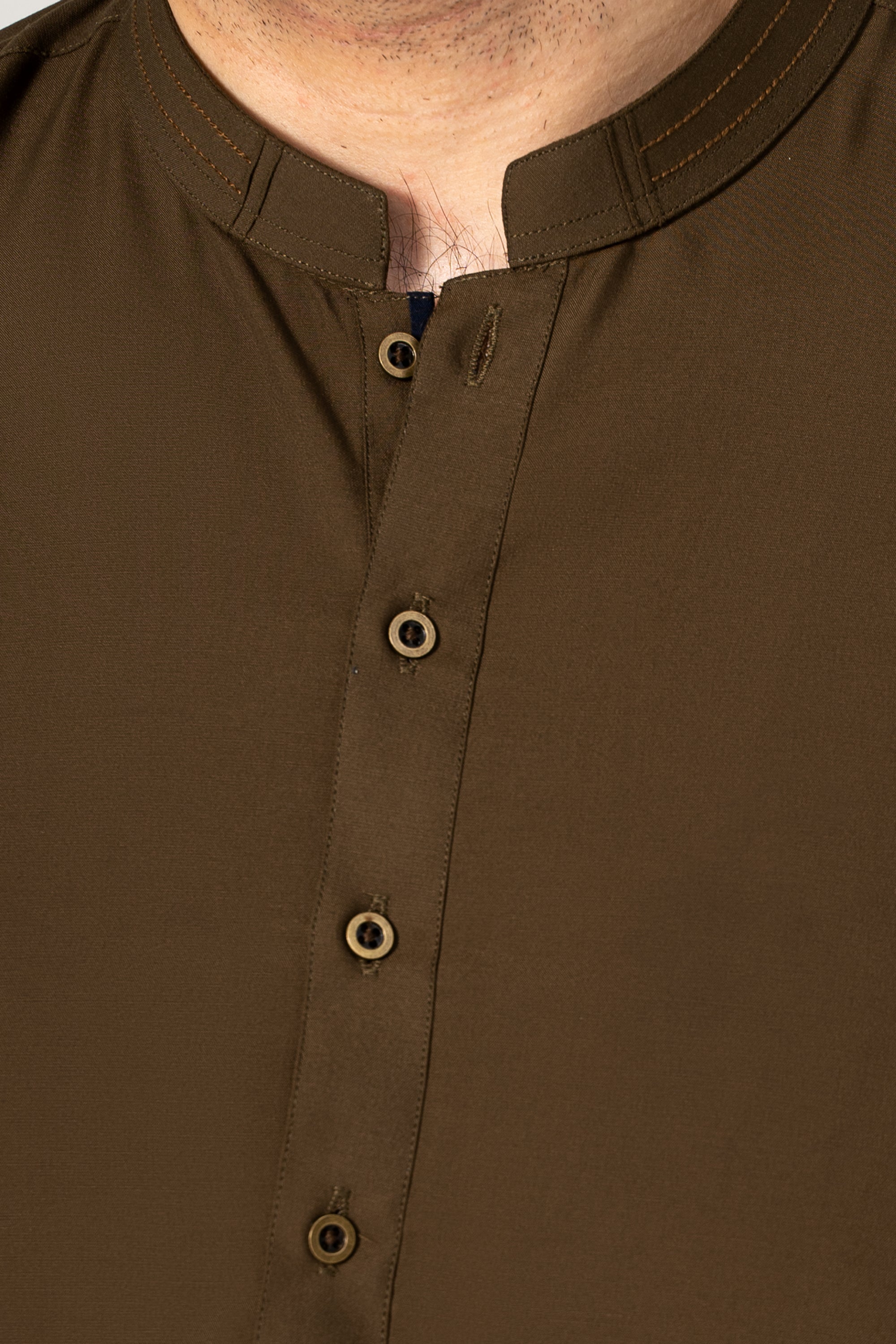 WASH AND WEAR KAMEEZ SHALWAR DARK OLIVE