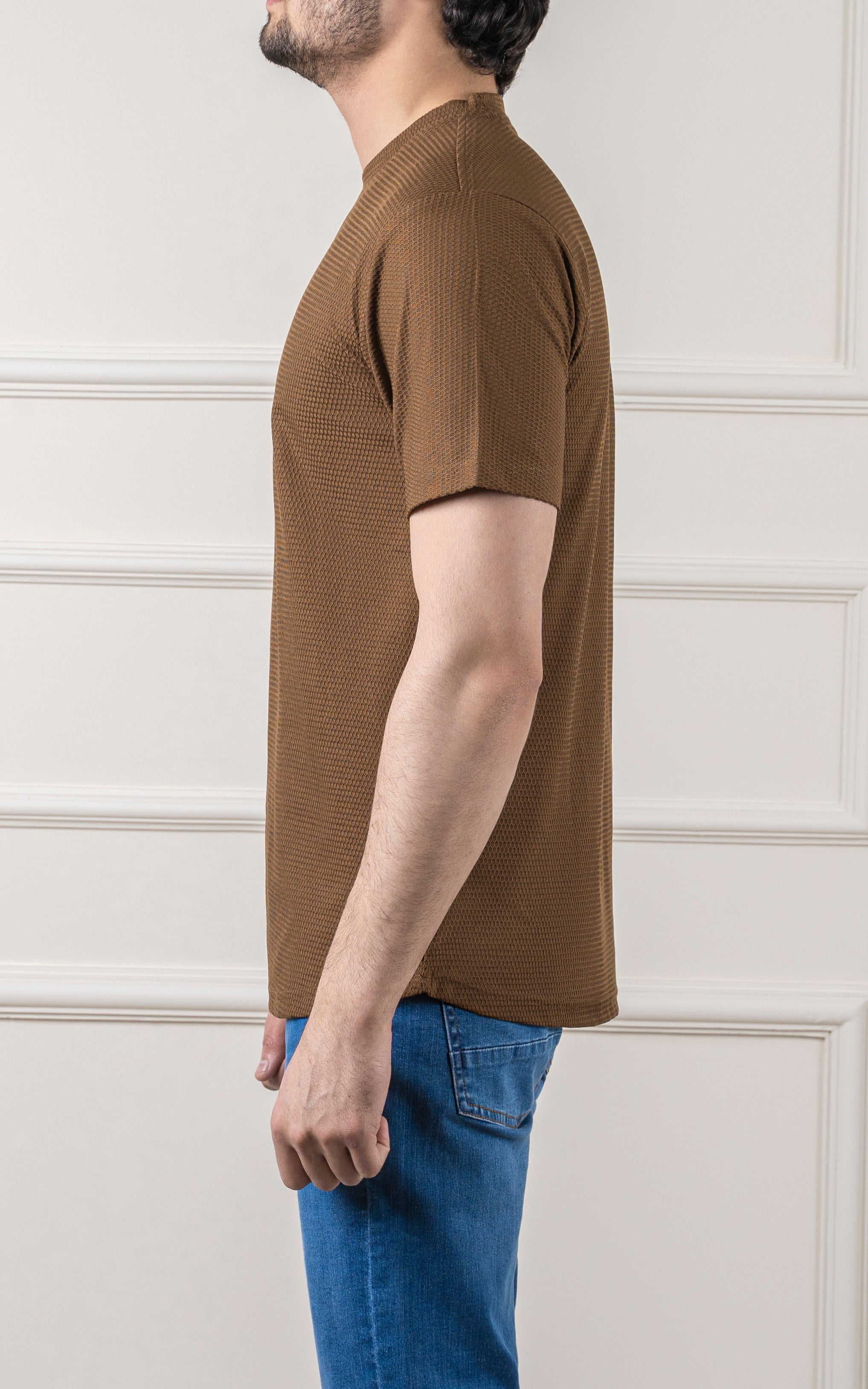 T SHIRT ROUND NECK BROWN