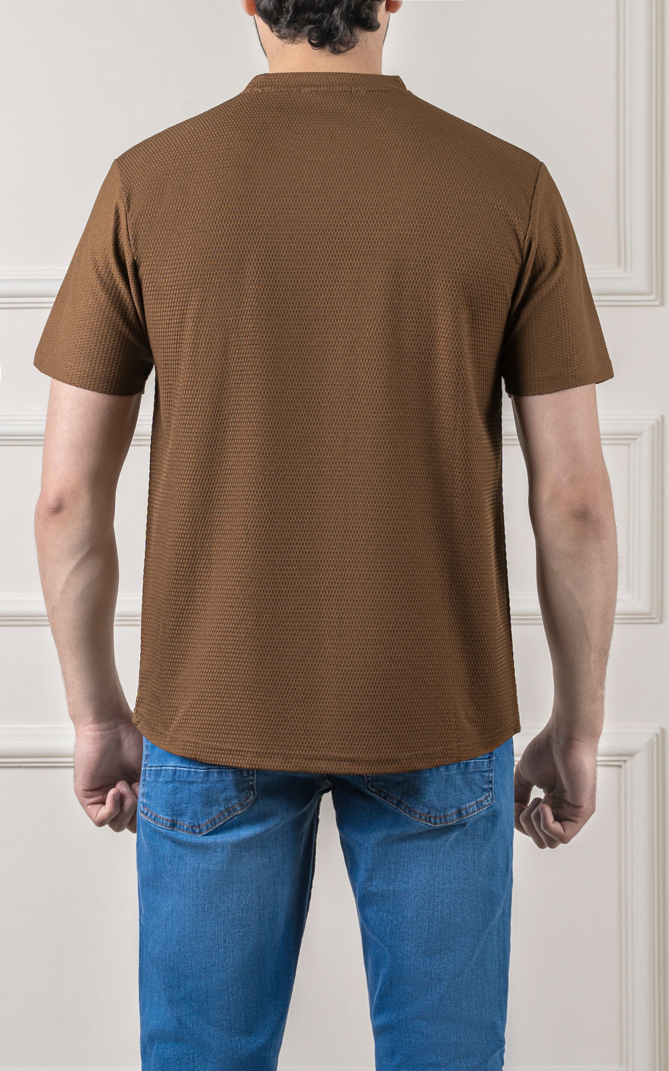 T SHIRT ROUND NECK BROWN