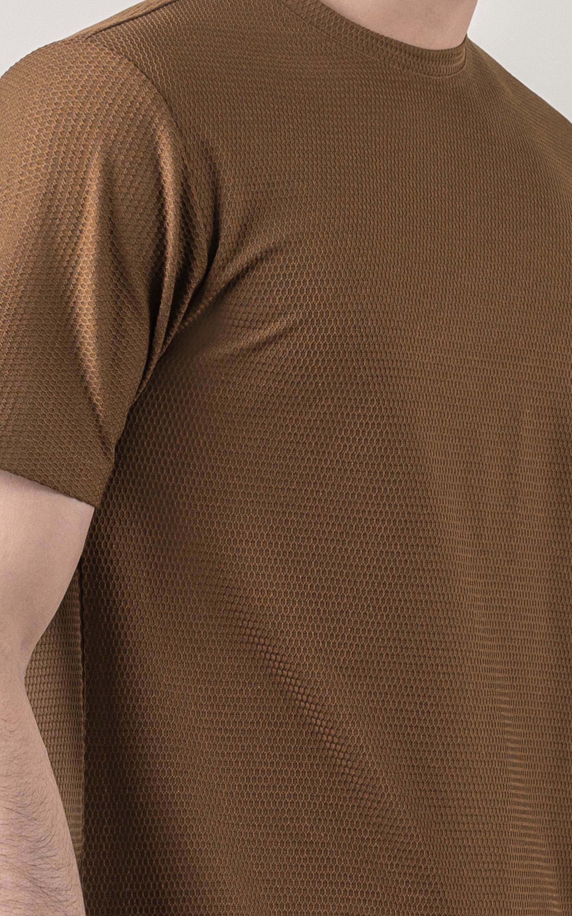 T SHIRT ROUND NECK BROWN