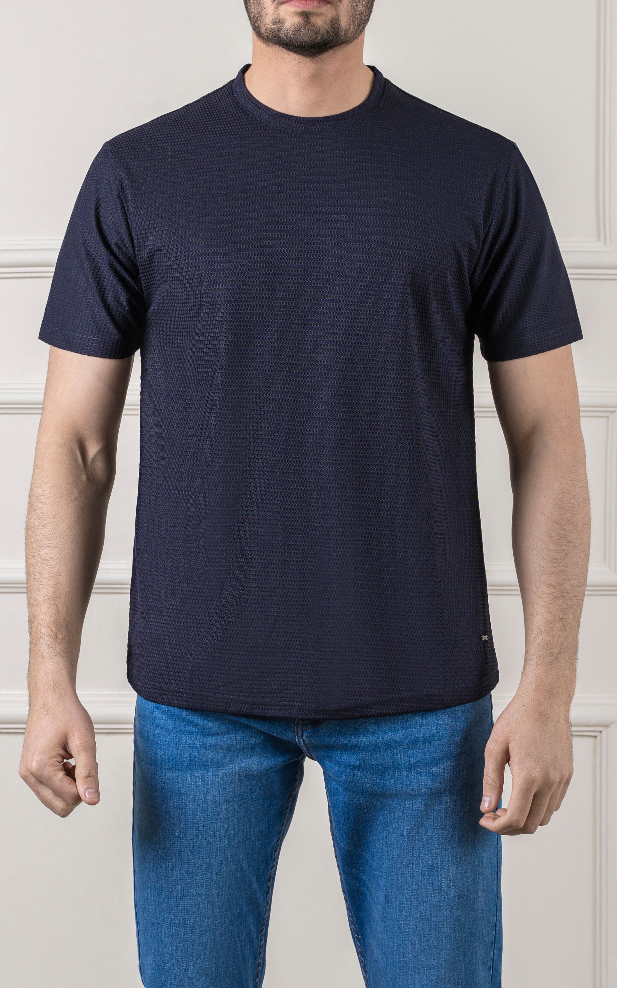 T SHIRT ROUND NECK NAVY