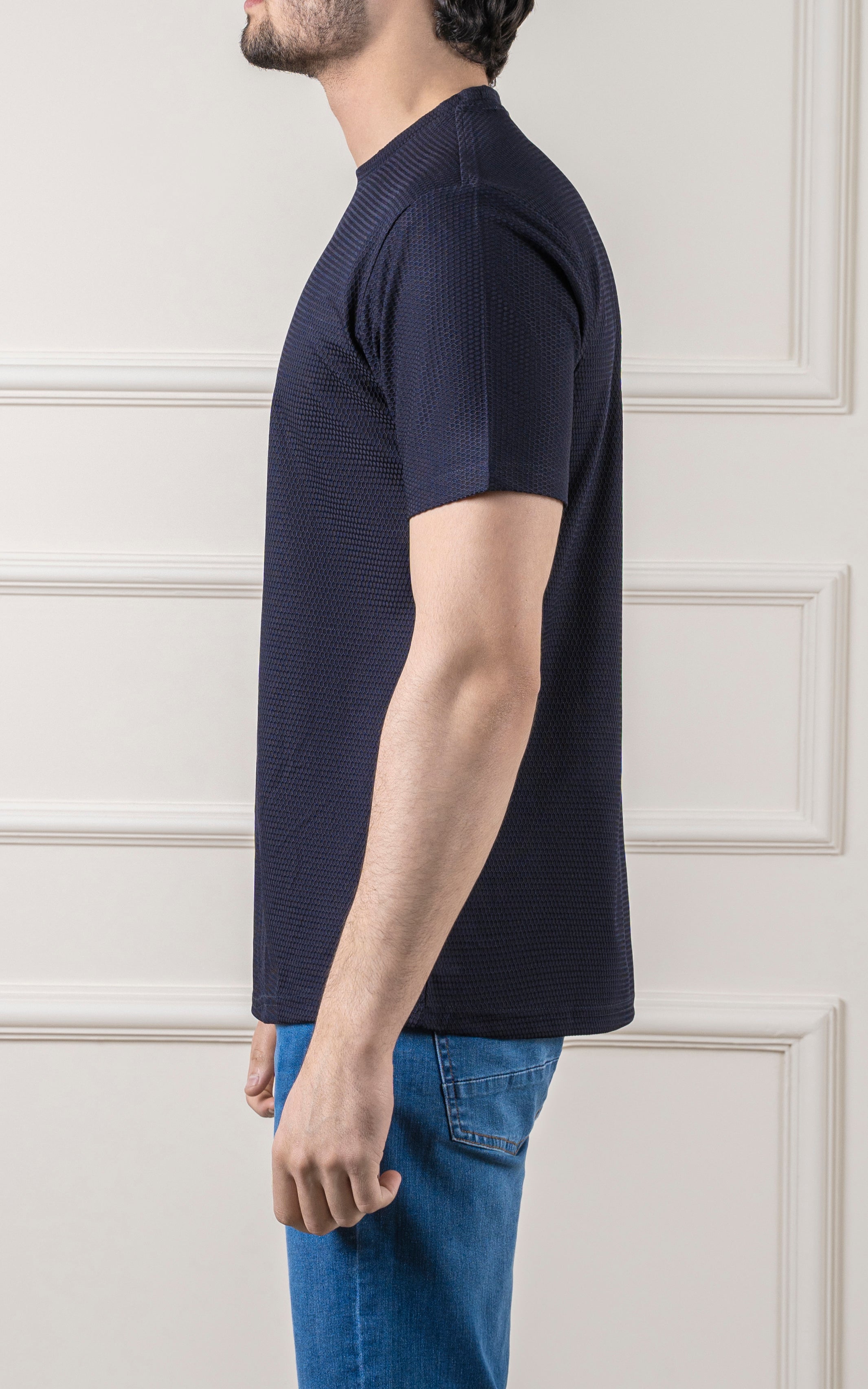 T SHIRT ROUND NECK NAVY