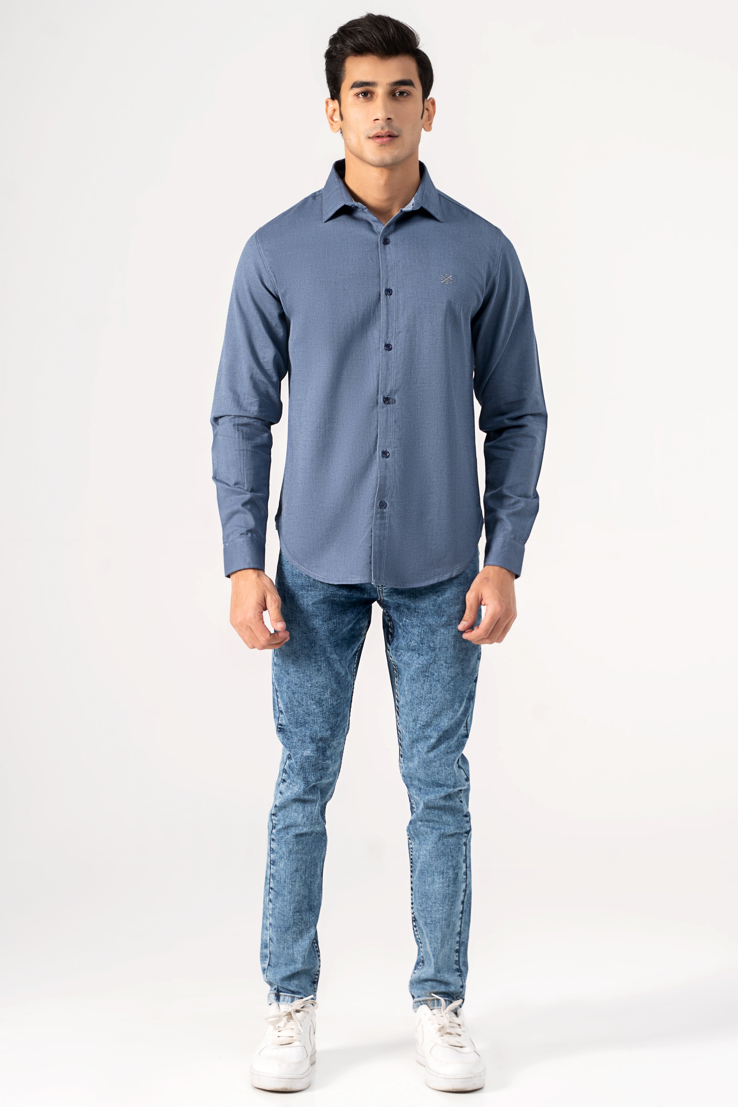 CASUAL SHIRT BLUE TEXTURE