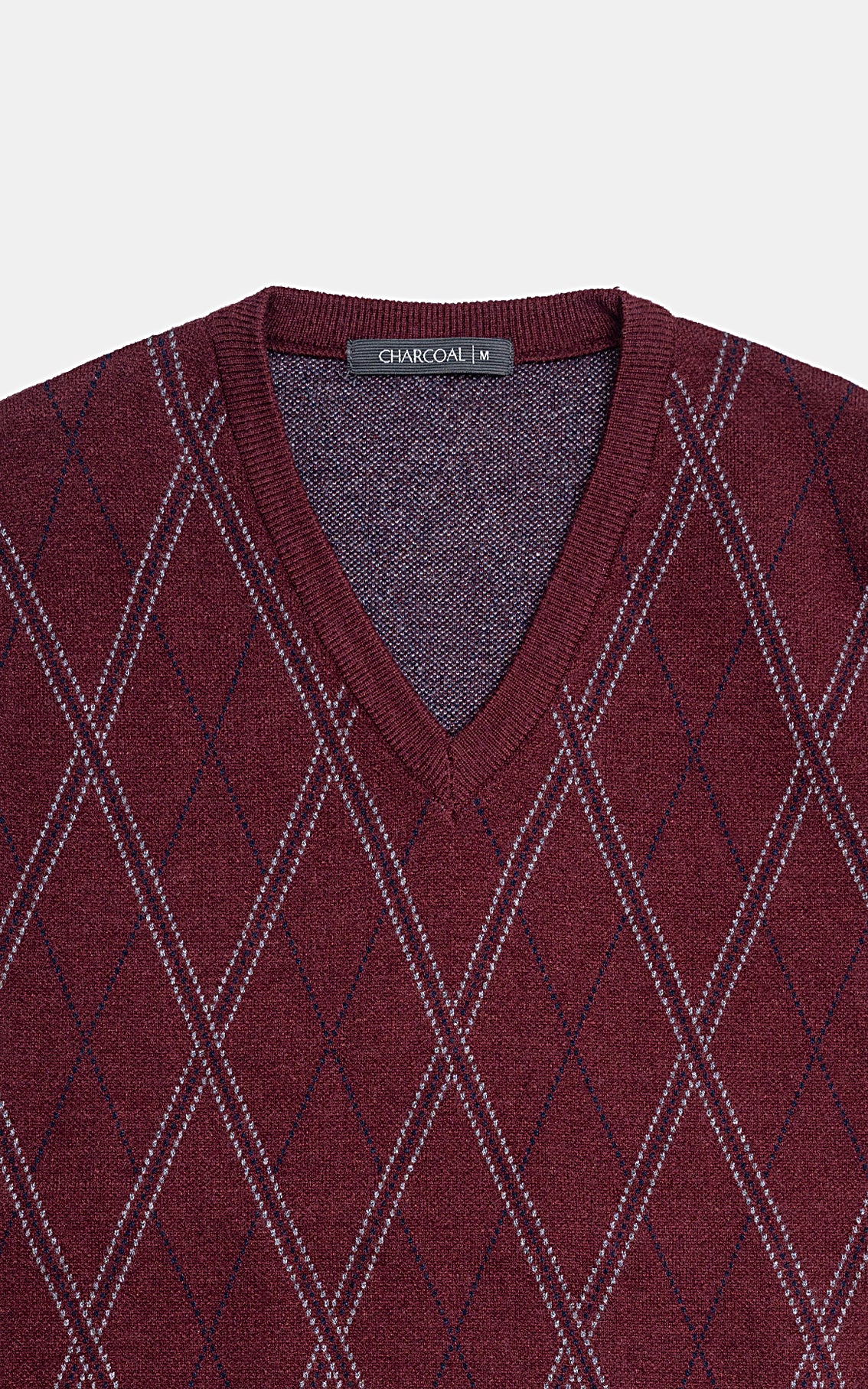 SLEEVELESS DIAMOND TEXTURED MAROON