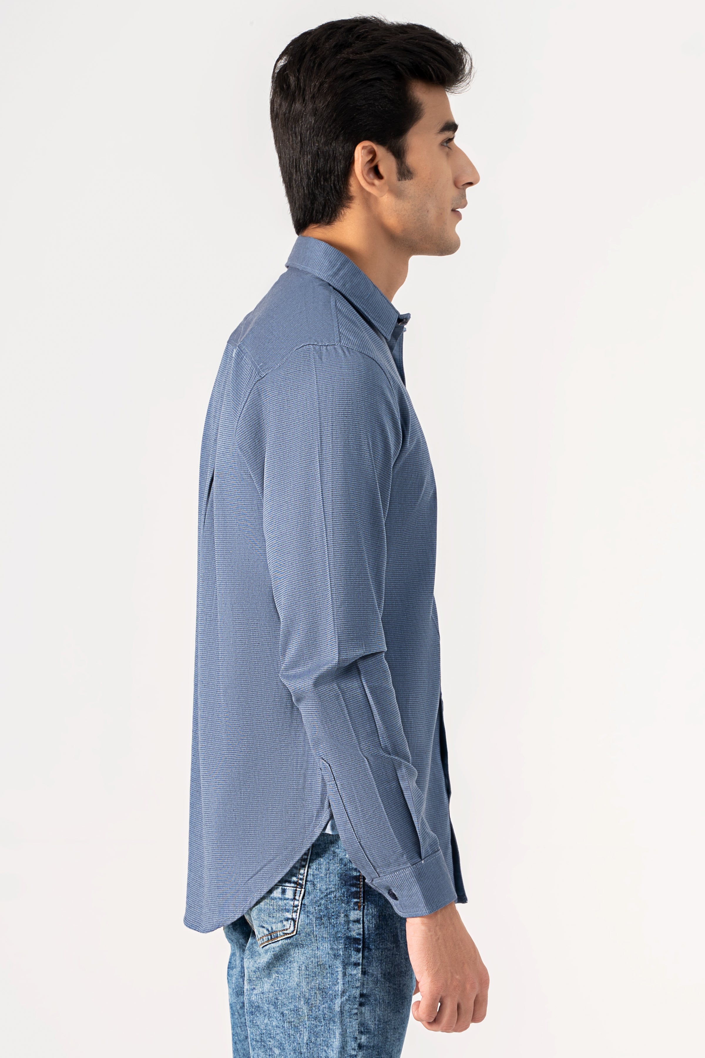 CASUAL SHIRT BLUE TEXTURE