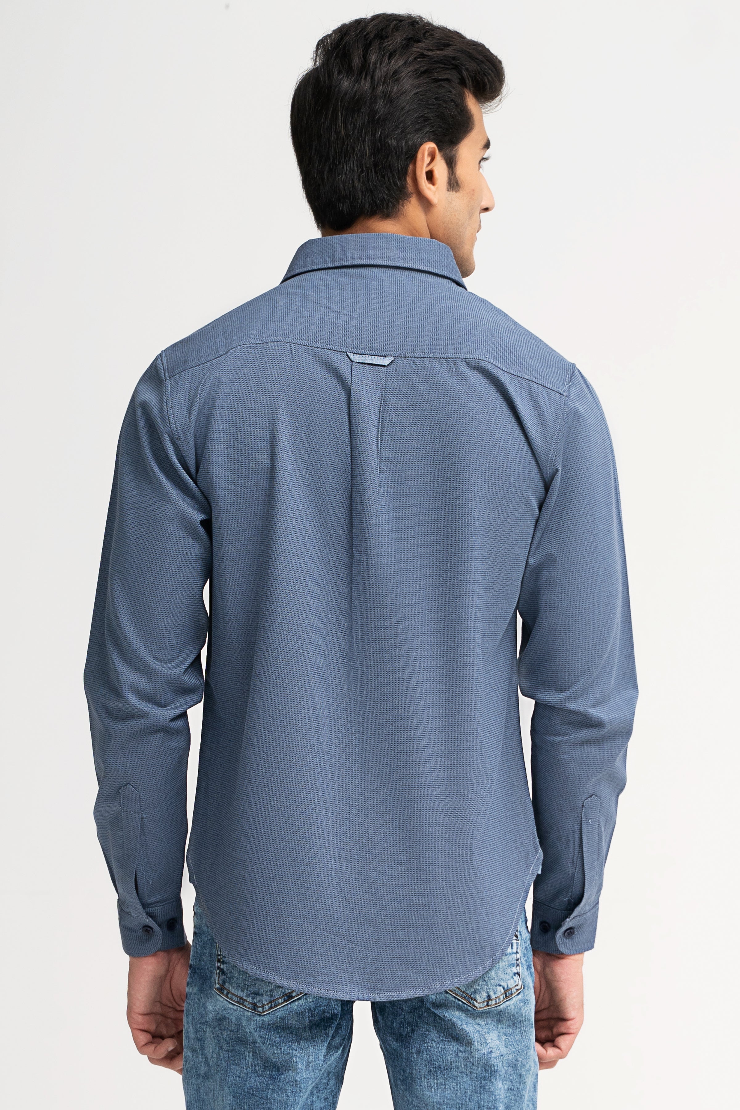 CASUAL SHIRT BLUE TEXTURE