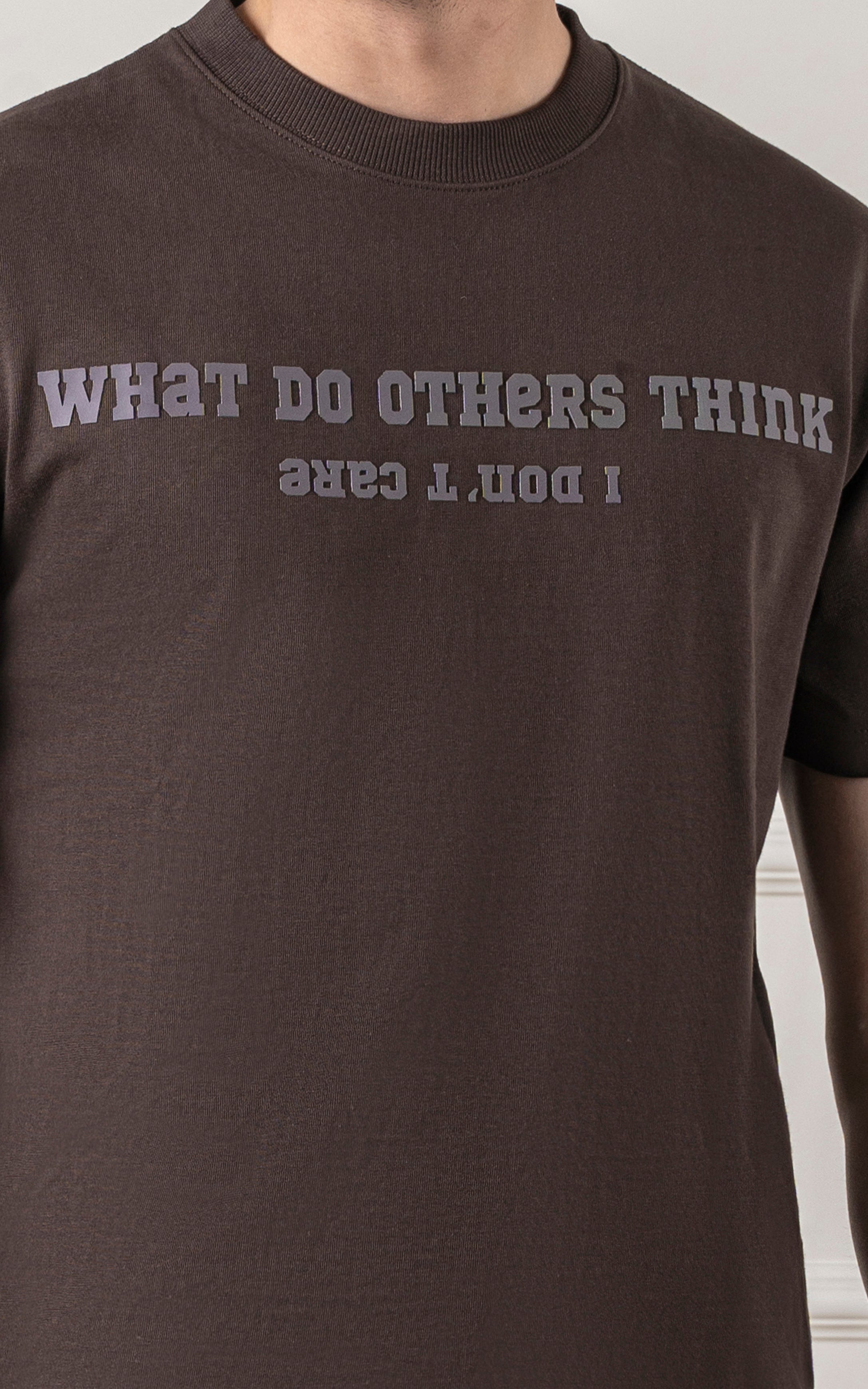 OVER SIZE GRAPHIC T SHIRT BROWN