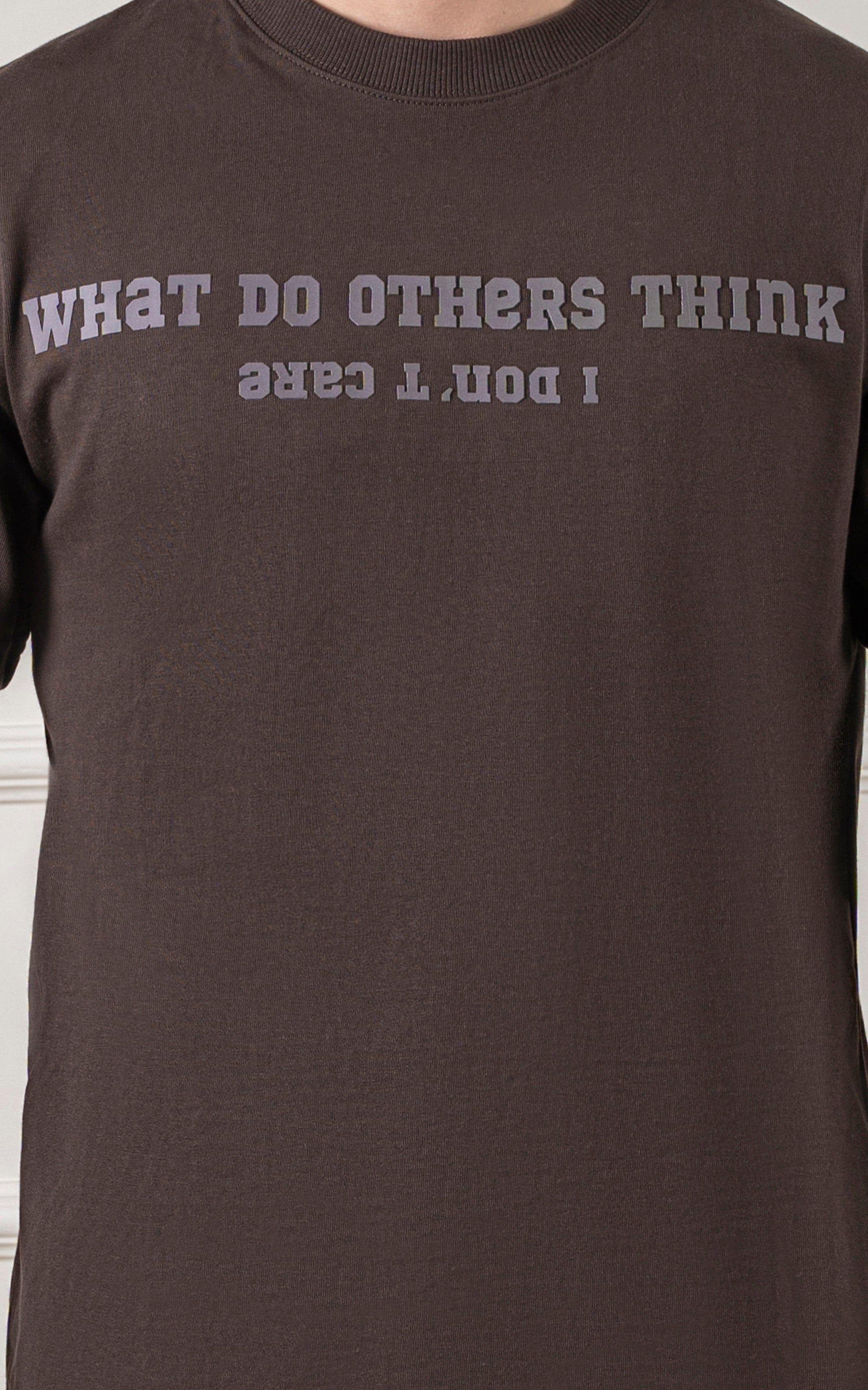 OVER SIZE GRAPHIC T SHIRT BROWN