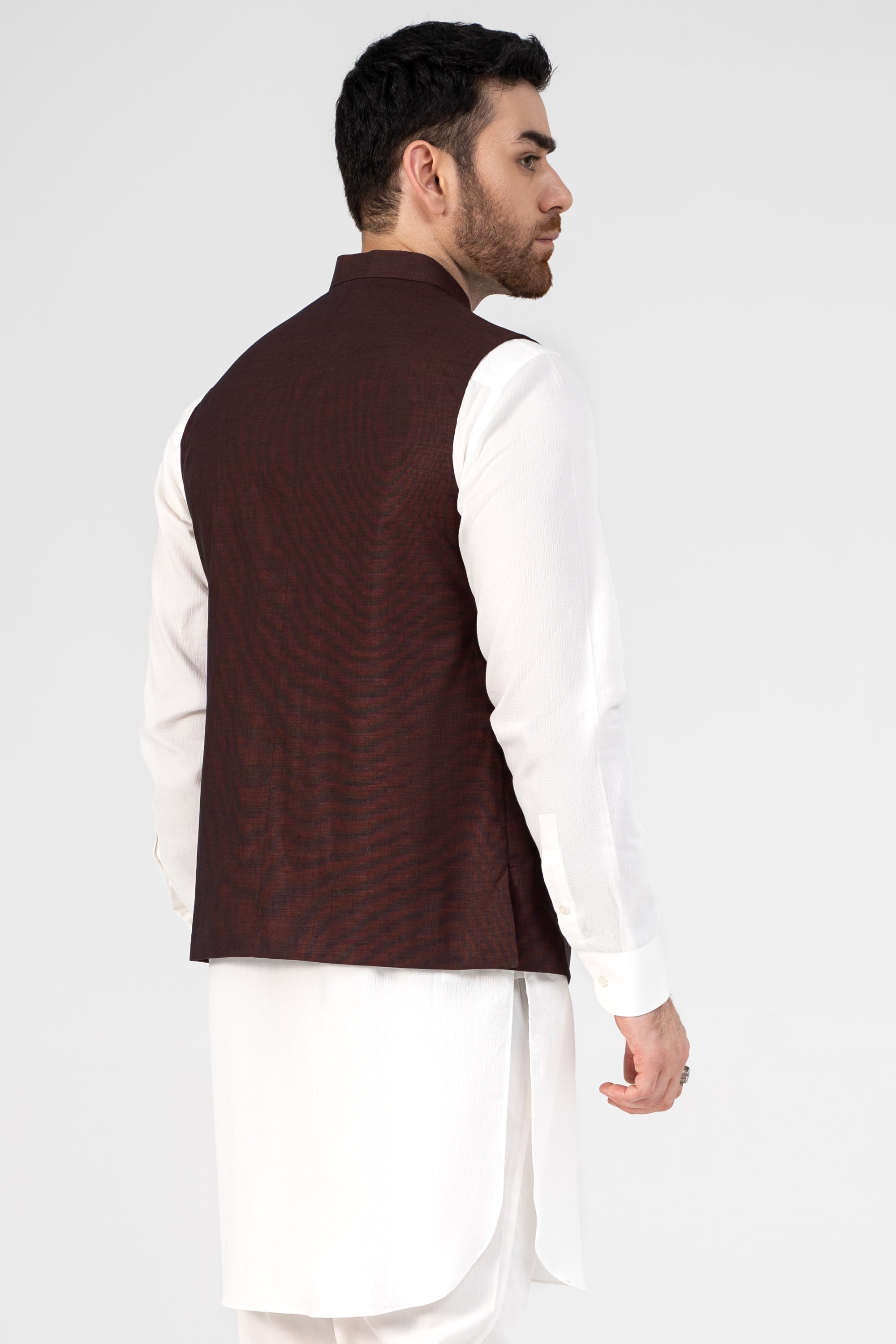PREMIUM COTTON BLENDED WAISTCOAT WINE