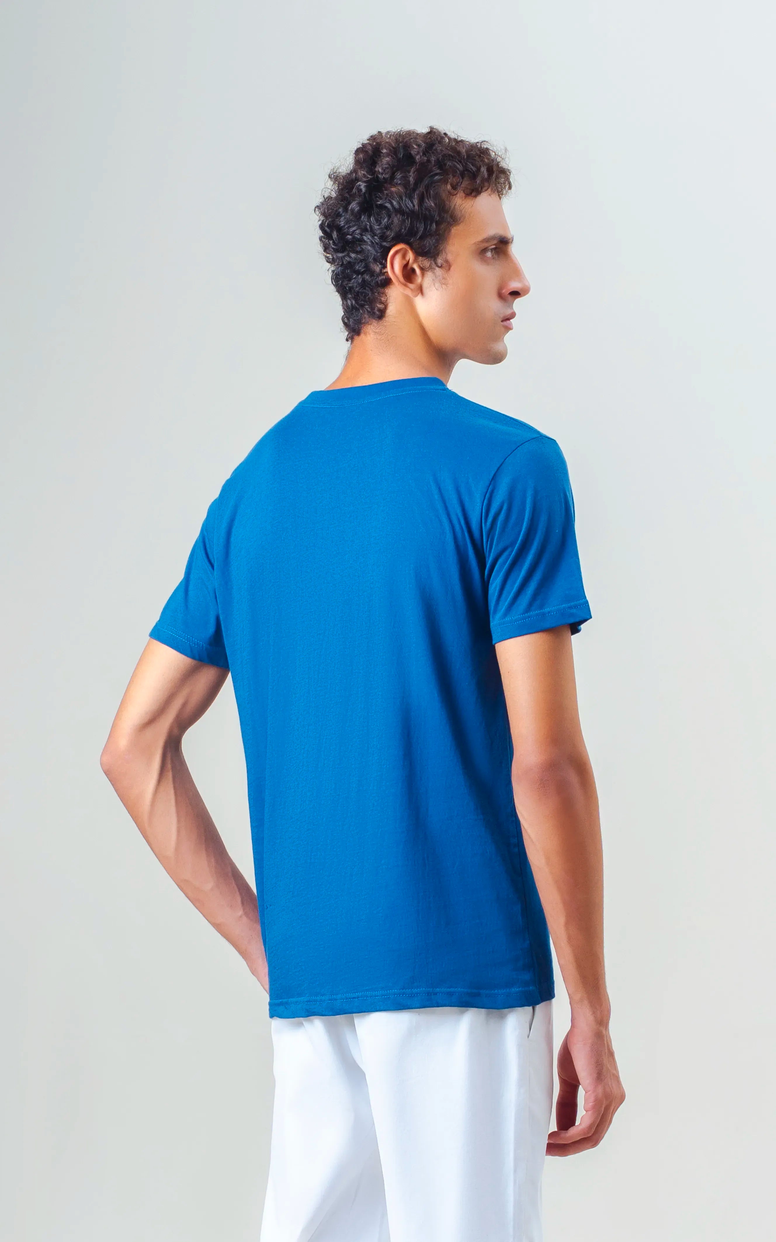 REGULAR FIT CUT & SEW GRAPHIC T-SHIRT ROYAL BLUE