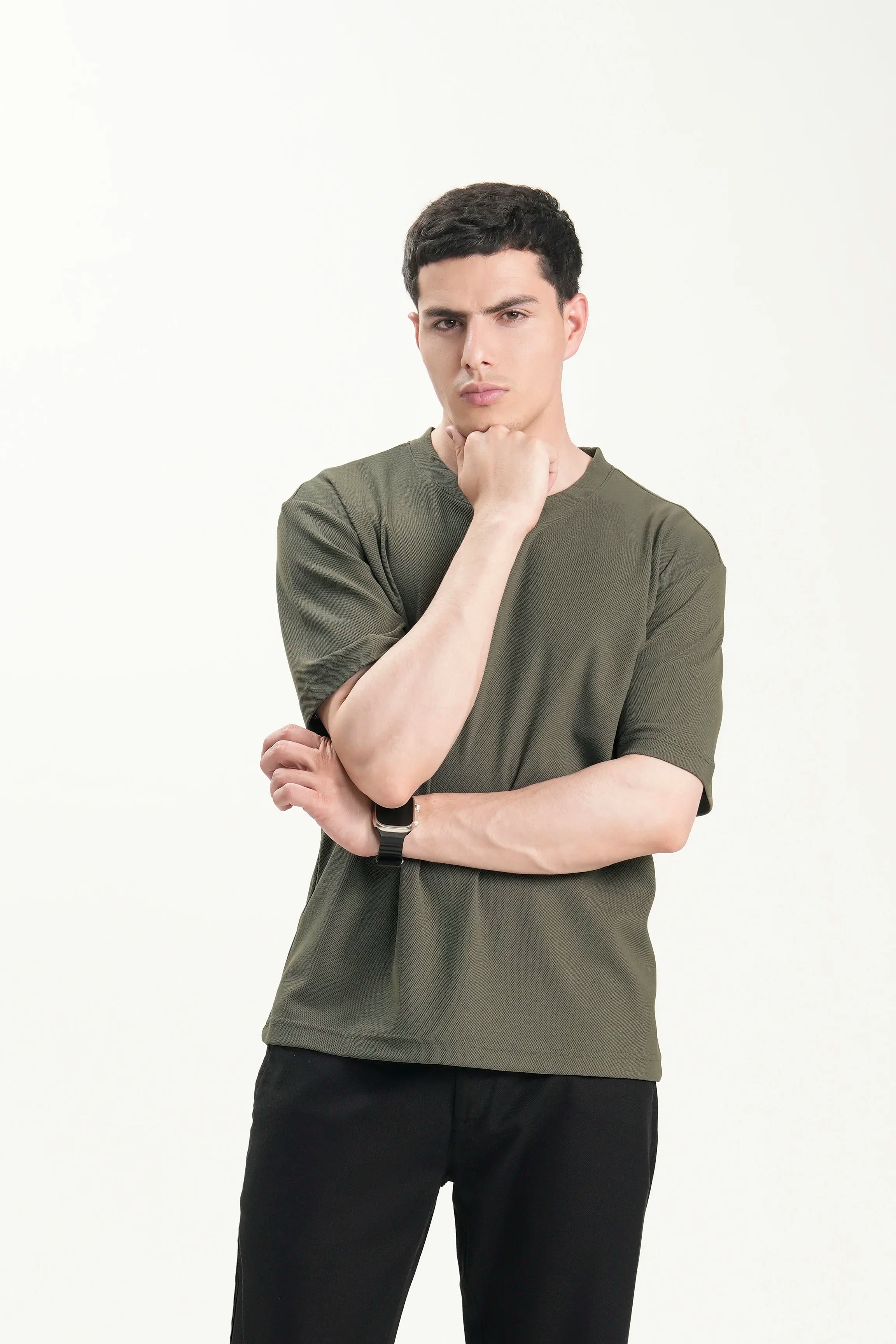 SMART FIT CREW NECK T-SHIRT OLIVE