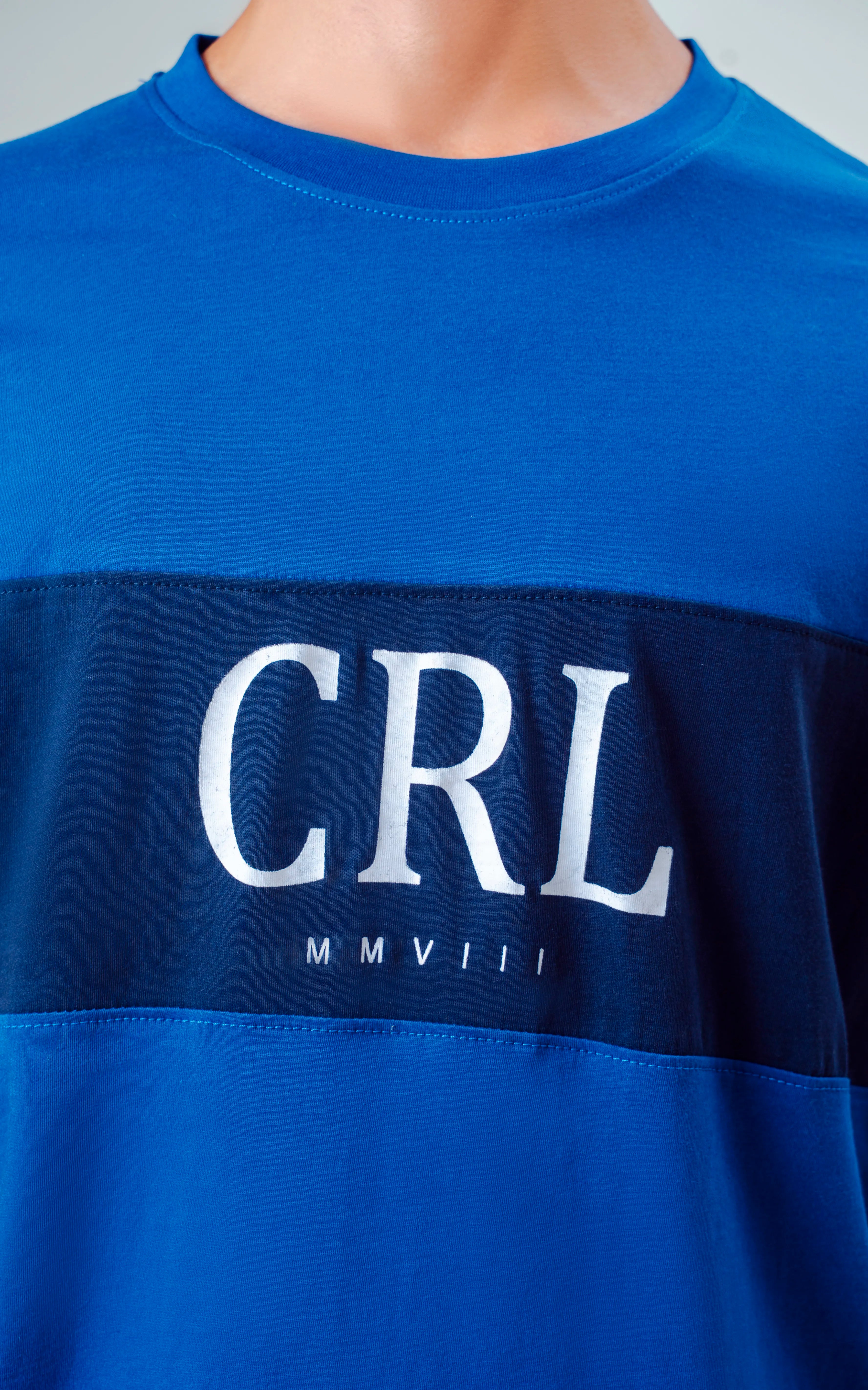 REGULAR FIT CUT & SEW GRAPHIC T-SHIRT ROYAL BLUE