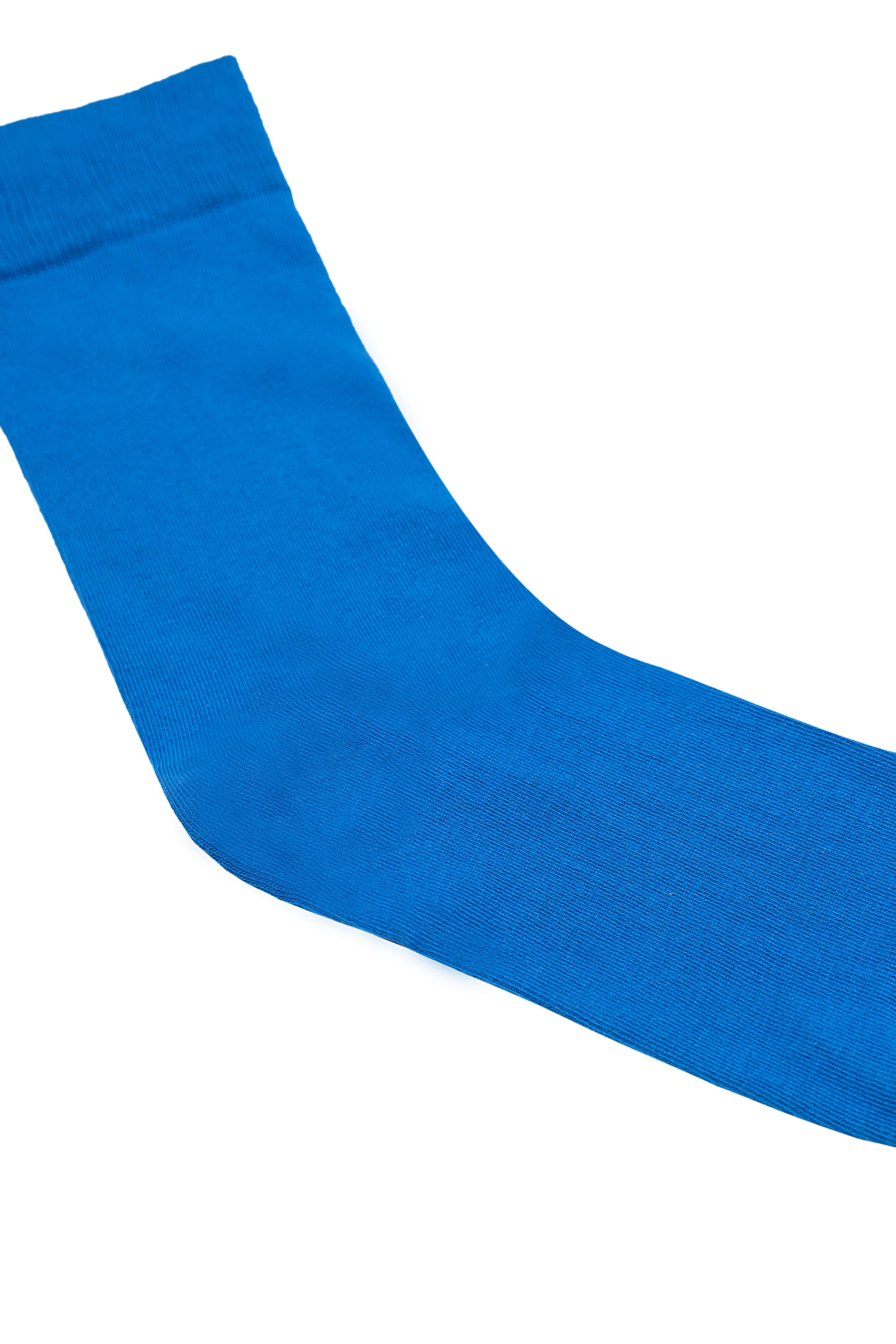 Blue wool sock toe and foot area, fine knit texture