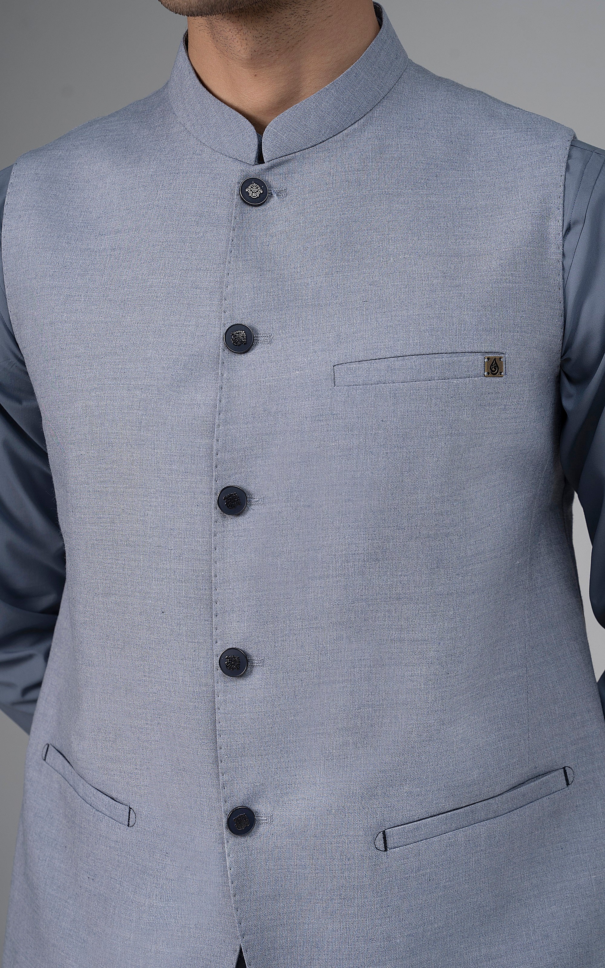 BLENDED WAISTCOAT - PREMIUM COLLECTION CLOUDY BLUE