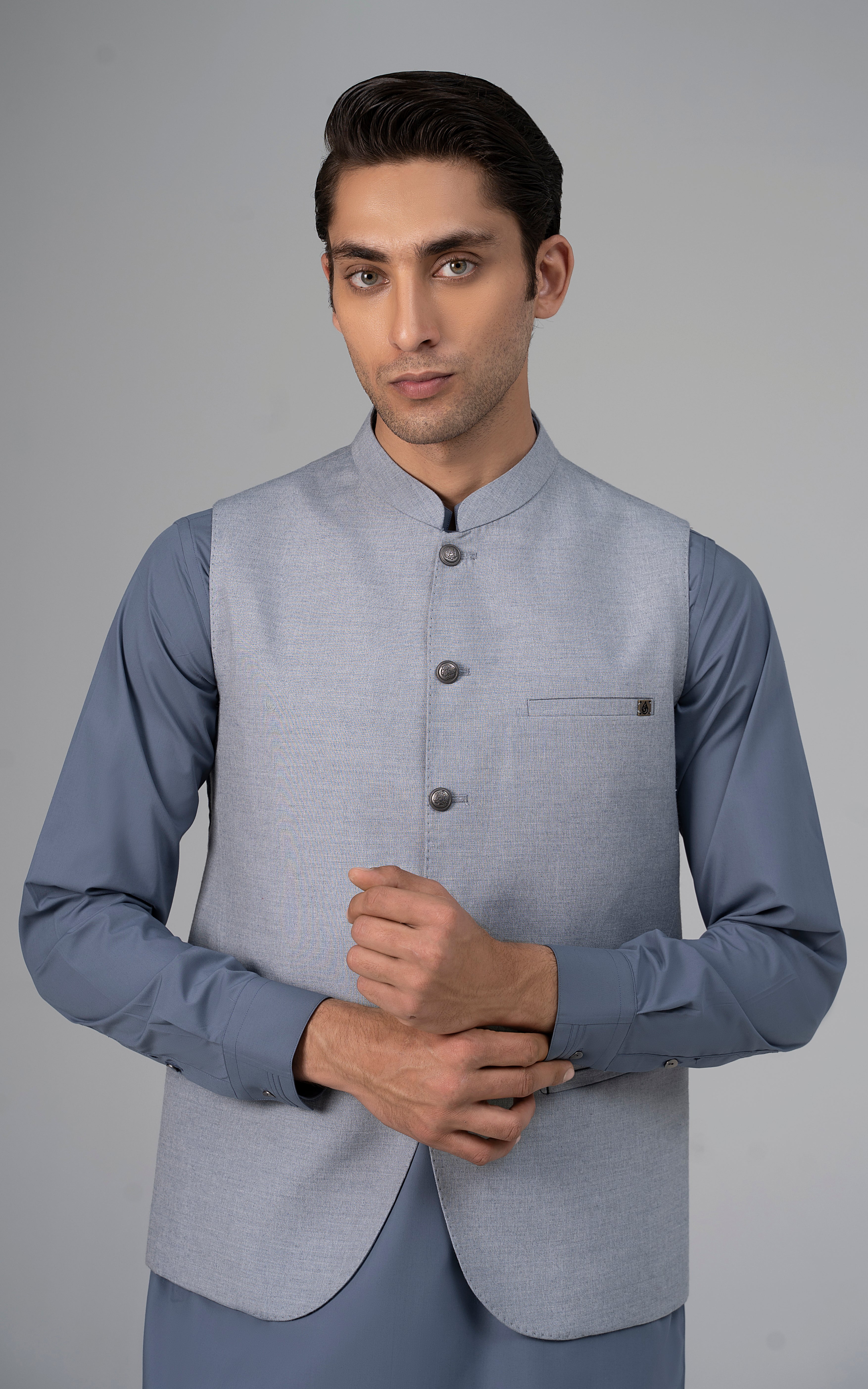 BLENDED WAISTCOAT - PREMIUM COLLECTION LIGHT GREY