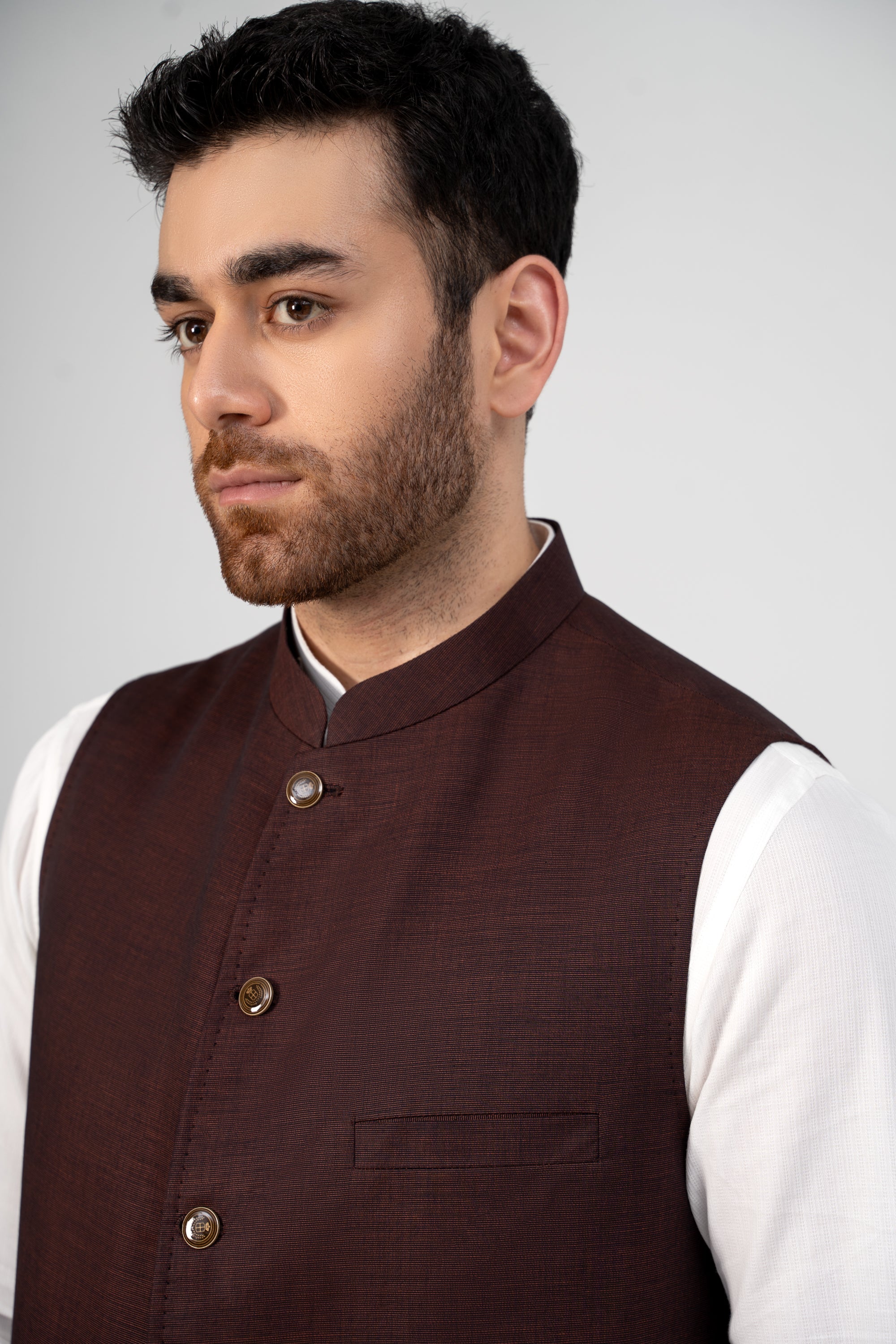 PREMIUM COTTON BLENDED WAISTCOAT WINE